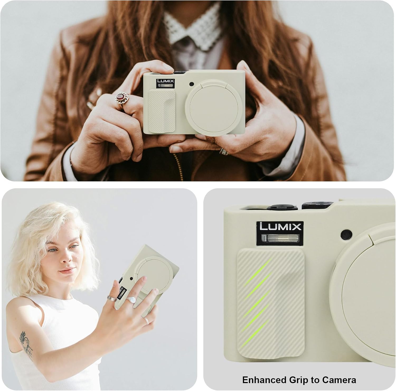 Thumbnail 1 de RAIALL Silicone Case for Panasonic LUMIX DC-TZ99 (Soft Protective Sleeve, Off White)