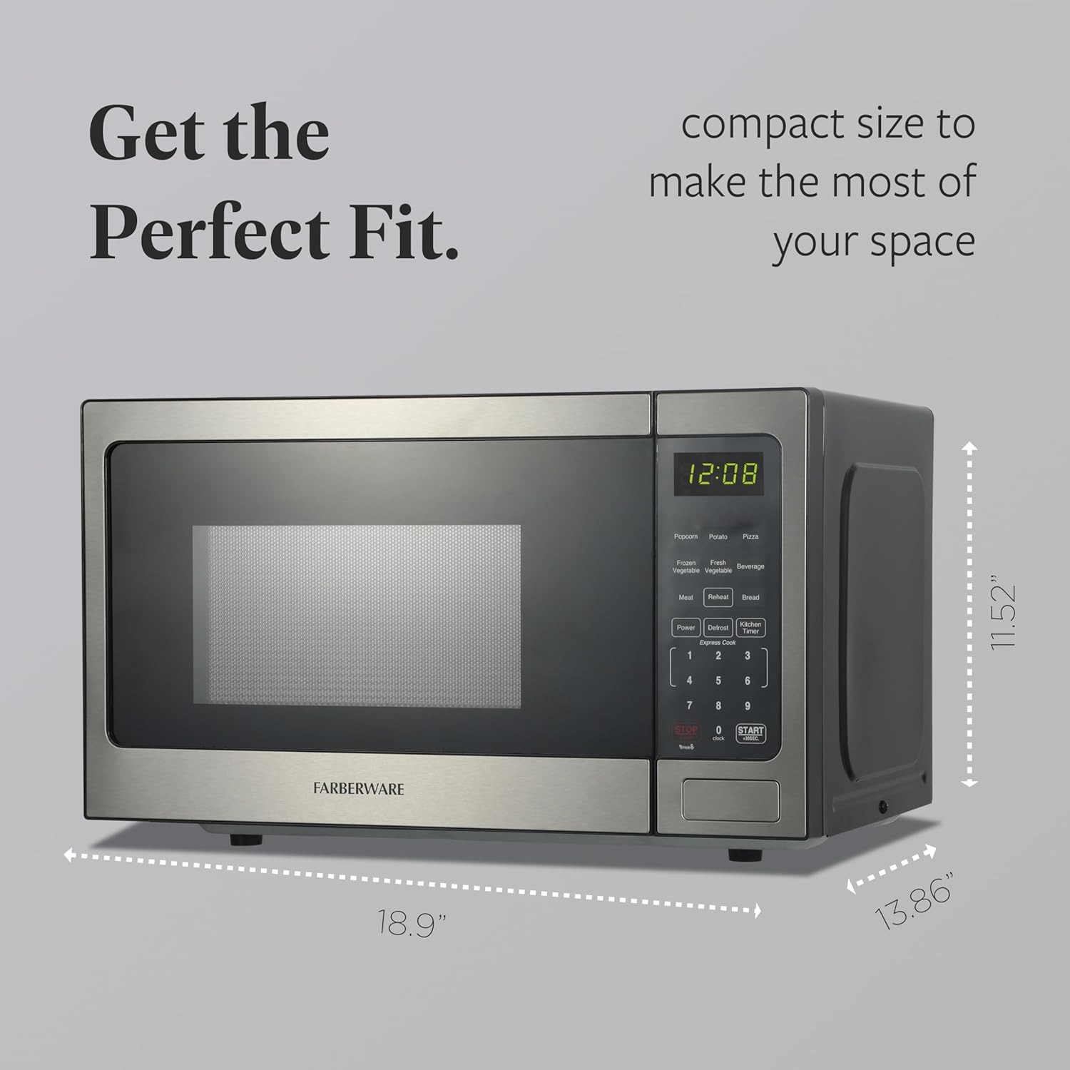Thumbnail 3 de Farberware 0.9 Cu. Ft. Countertop Microwave Oven - 900 Watts, Auto Cook Settings, Defrost, Easy Clean
