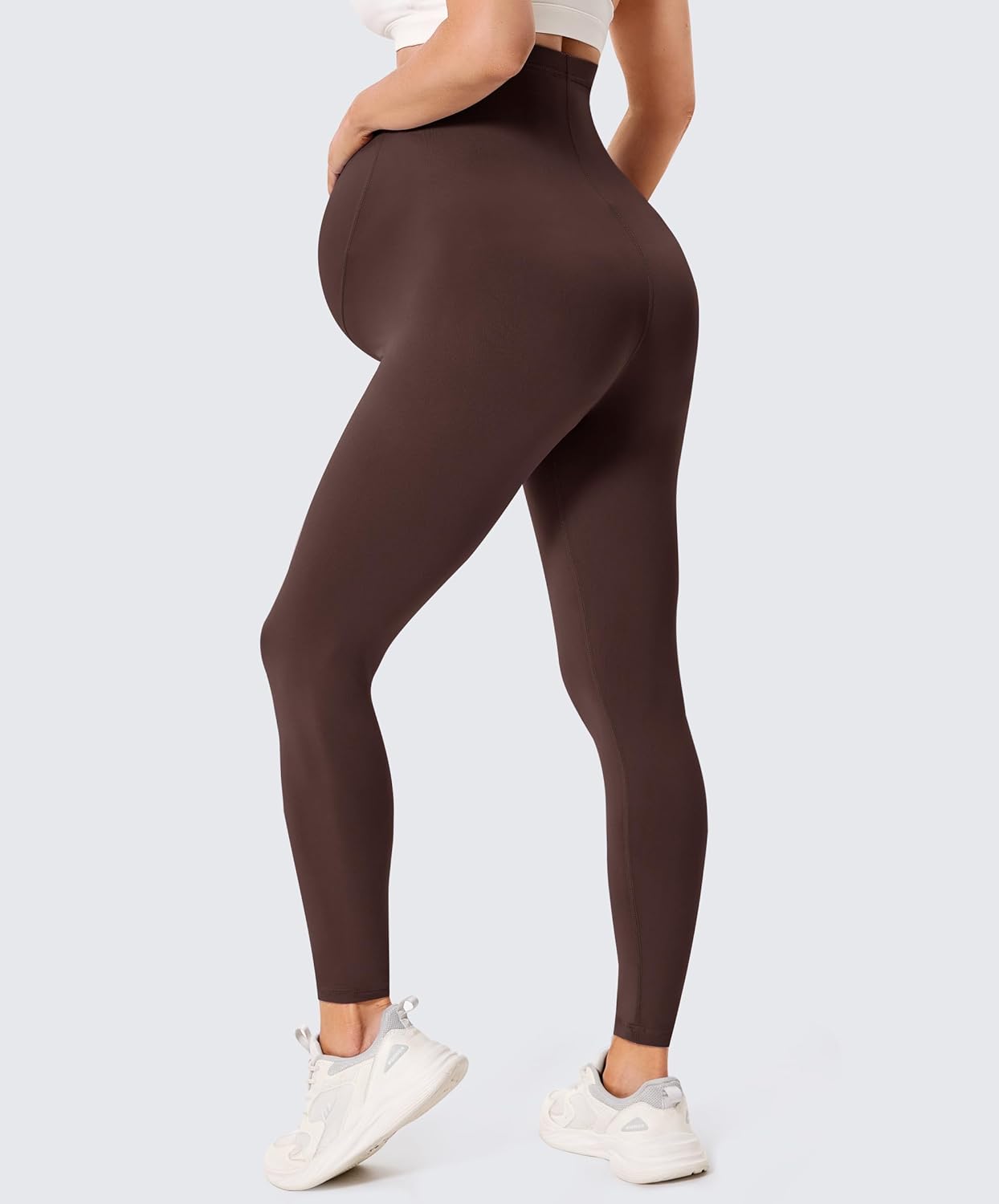 Thumbnail 1 de BAYDI Creamlush Schwangerschaftsleggings mit verstellbarem Bauchbund – High-Waist, blickdichte Umstandsleggings