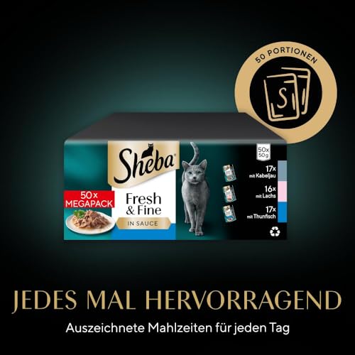 Thumbnail 6 de Sheba CATCARE Pouch Wet Fresh & Fine (Fish) Chunks in Gravy Adult 50 g Multipack Standard – Nassfutter für Katzen