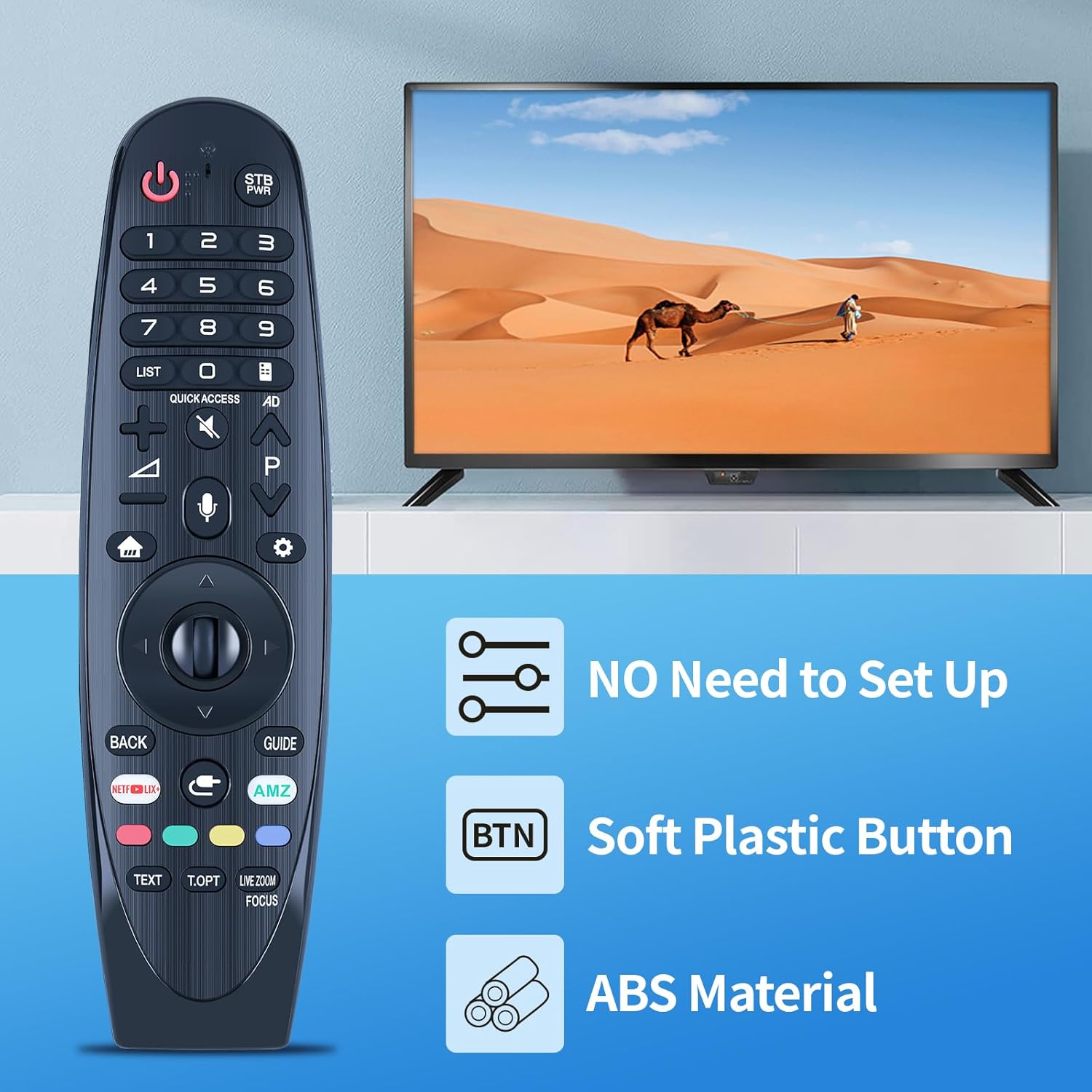 Thumbnail 4 de TCNOUMT replacement infrared remote for LG Smart TV (AN-MR18BA / AN-MR19BA / AN-MR400G and others)