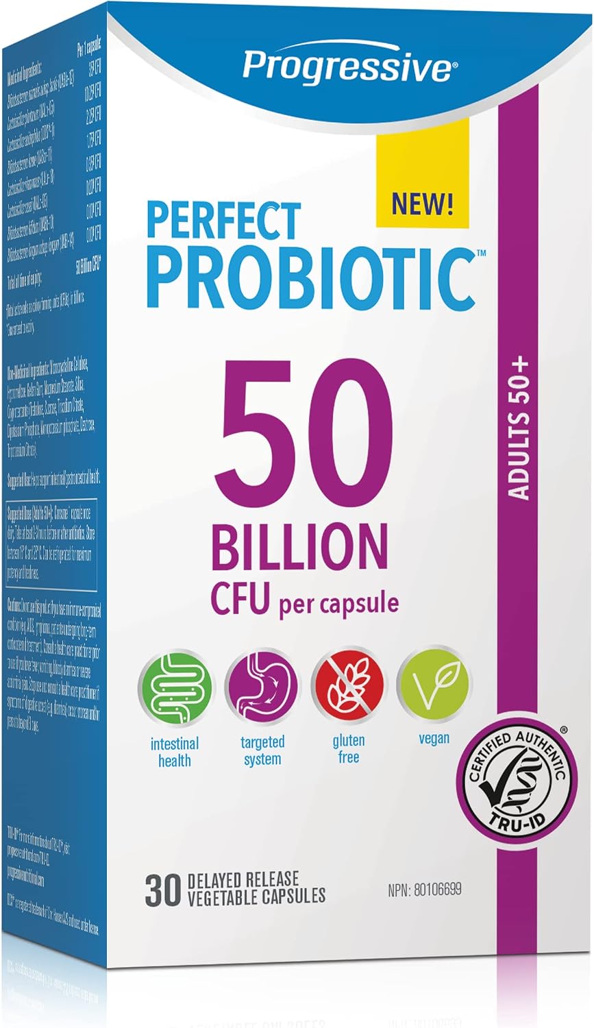 Detalle de Progressive 1026 Perfect Probiotic Adult 50+ 50B, 30 Capsules, 8 Strains