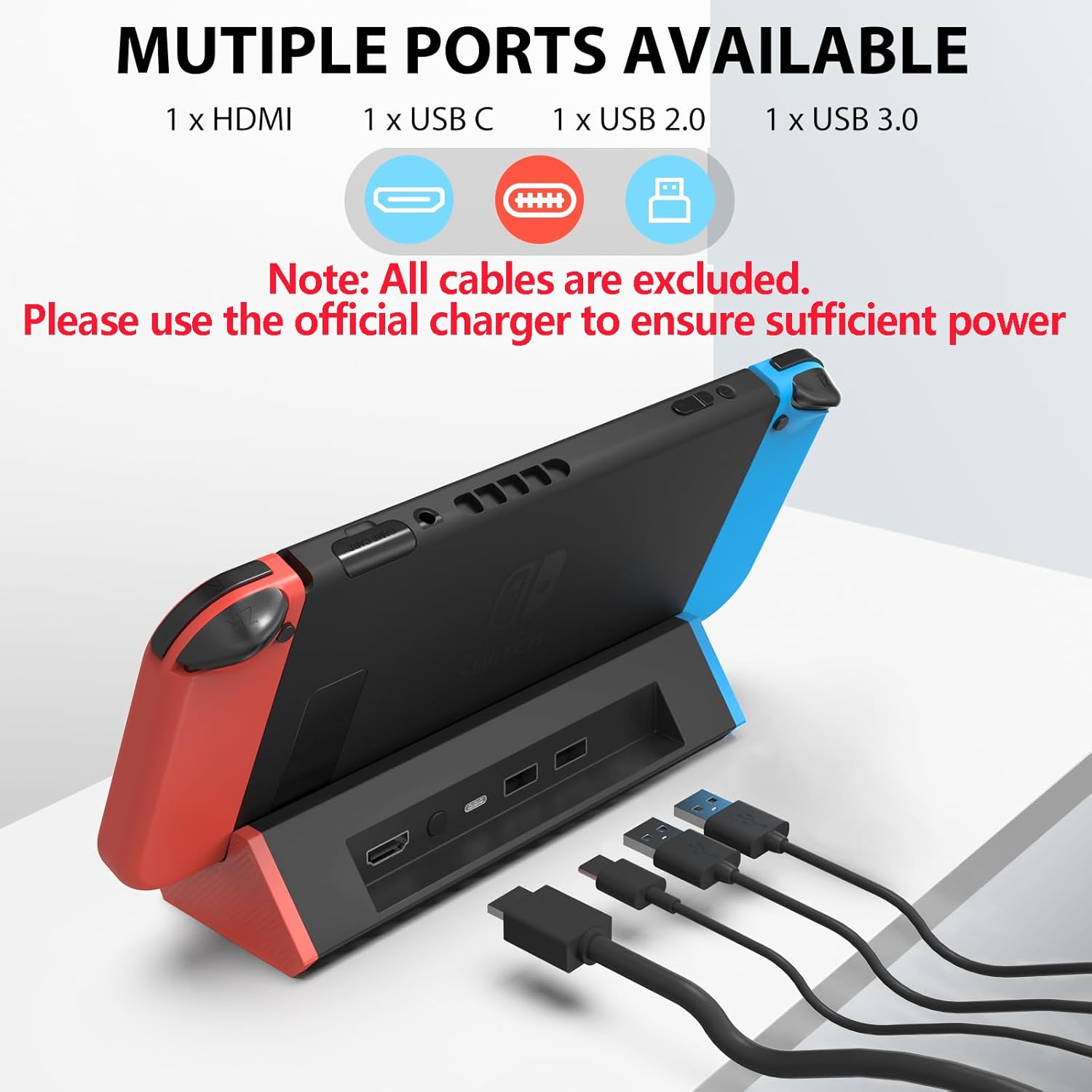 Detalle 2 de SiWIQU TV Dock Station for Nintendo Switch, 4K HDMI and Two USB-A Ports