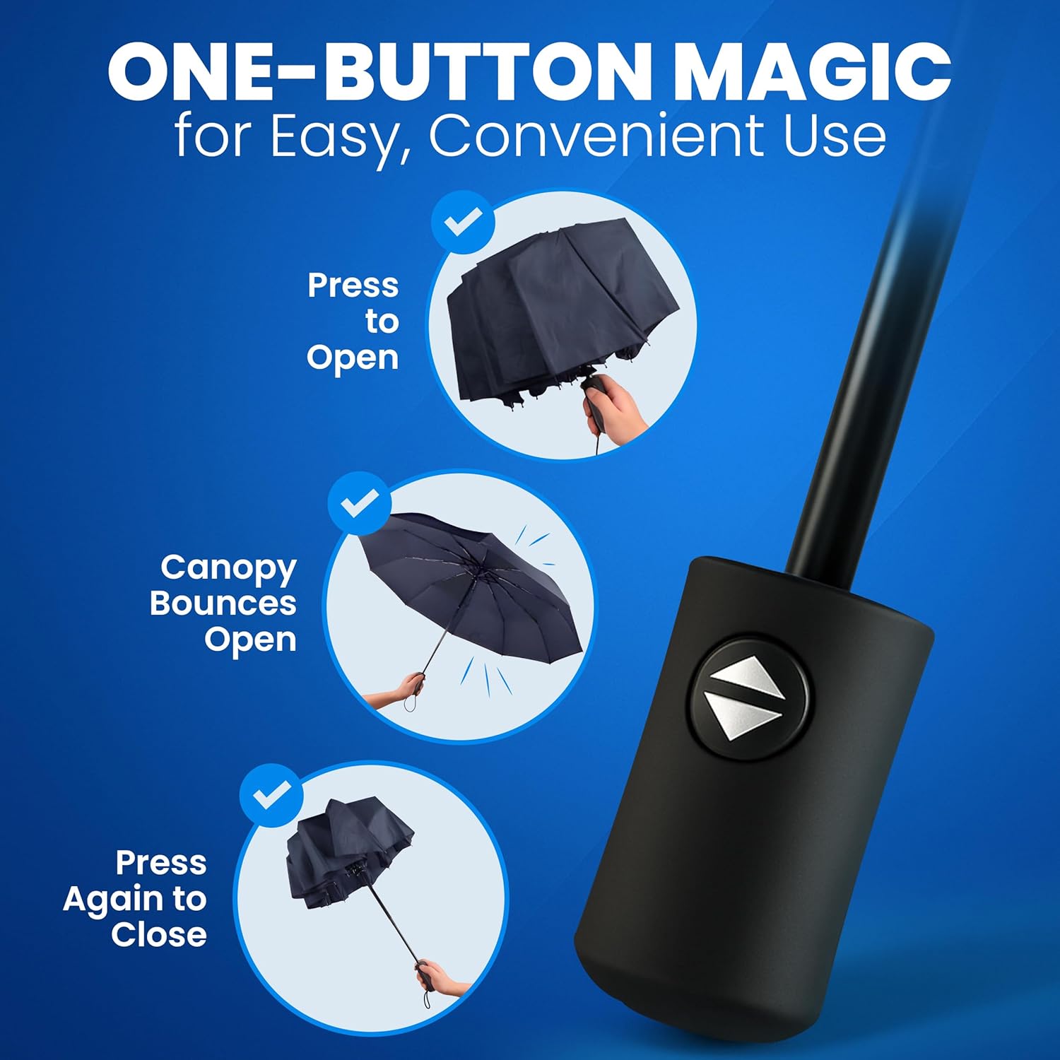 Thumbnail 3 de Rain-Mate Windproof Compact Umbrella (Auto Open & Close) — Portable Folding Travel Umbrella for Rain