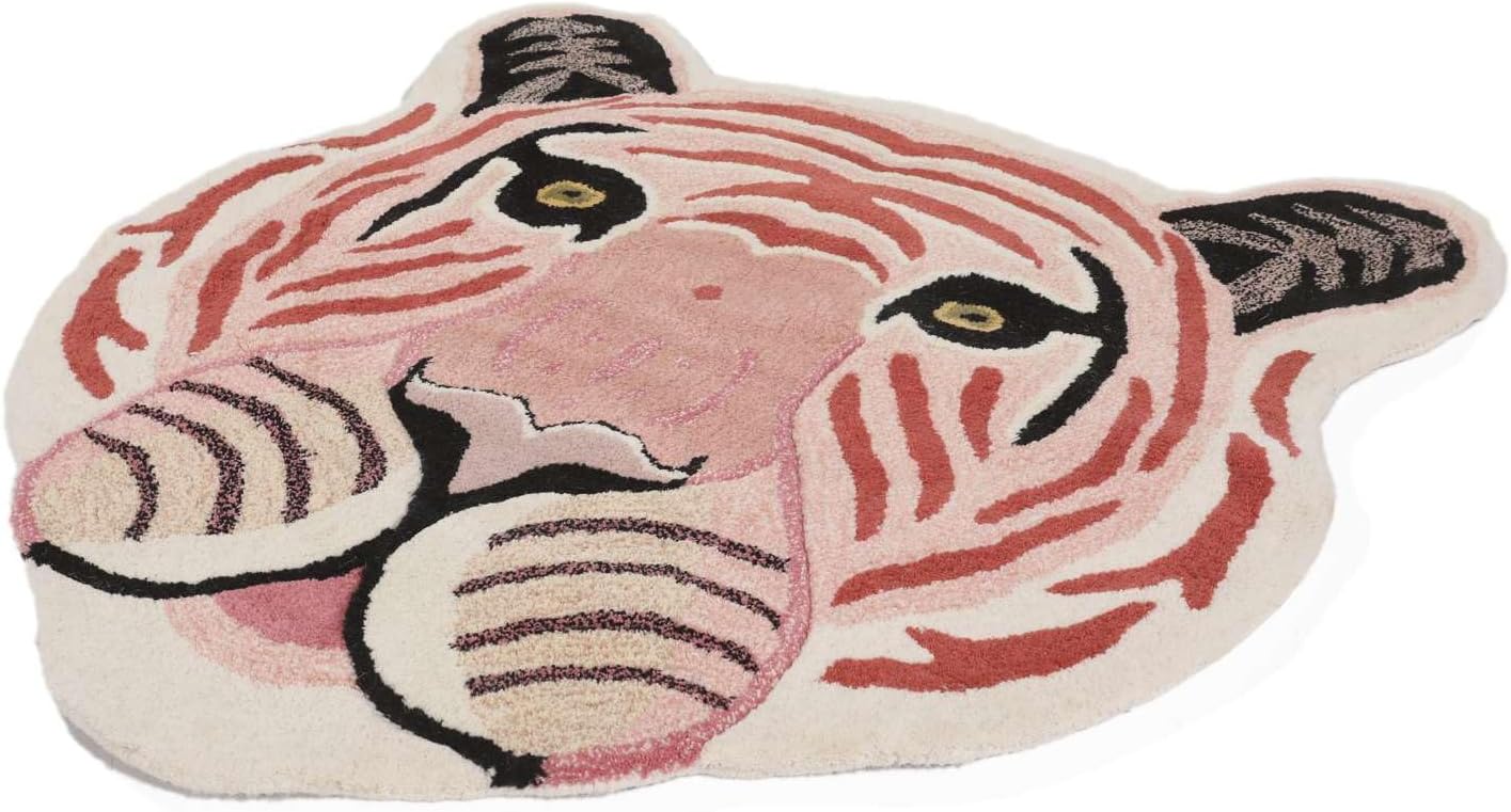 Detalle 1 de RugVista Me Tiger Kids’ Rug, 100 x 100 cm, Pink, Medium Pile