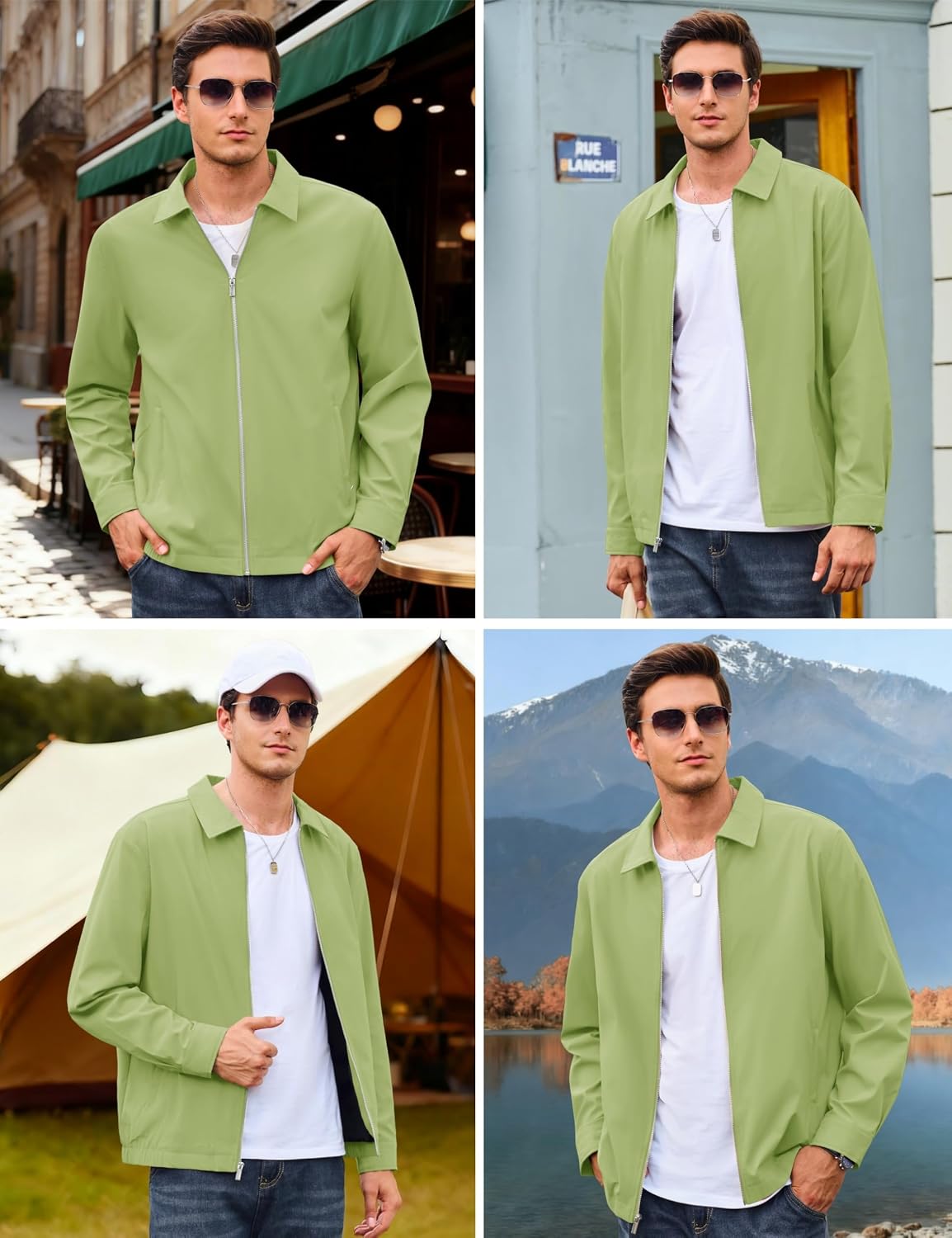 Detalle 2 de Cotrasen Men's Windbreaker Jacket Polyester