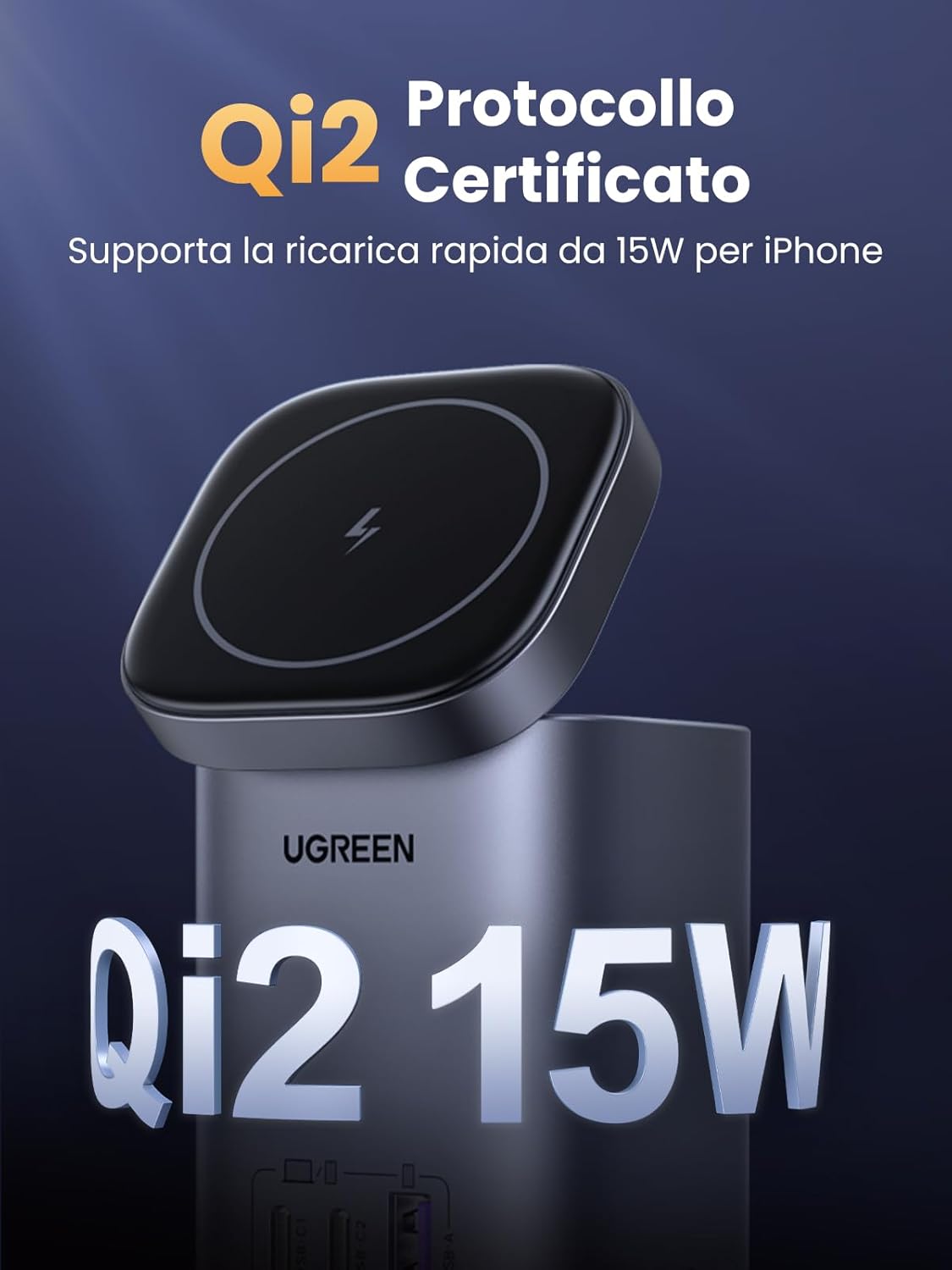 Thumbnail 3 de UGREEN Nexode Stazione di Caricatore GaN 100W con Qi2 15W e MagSafe compatibile