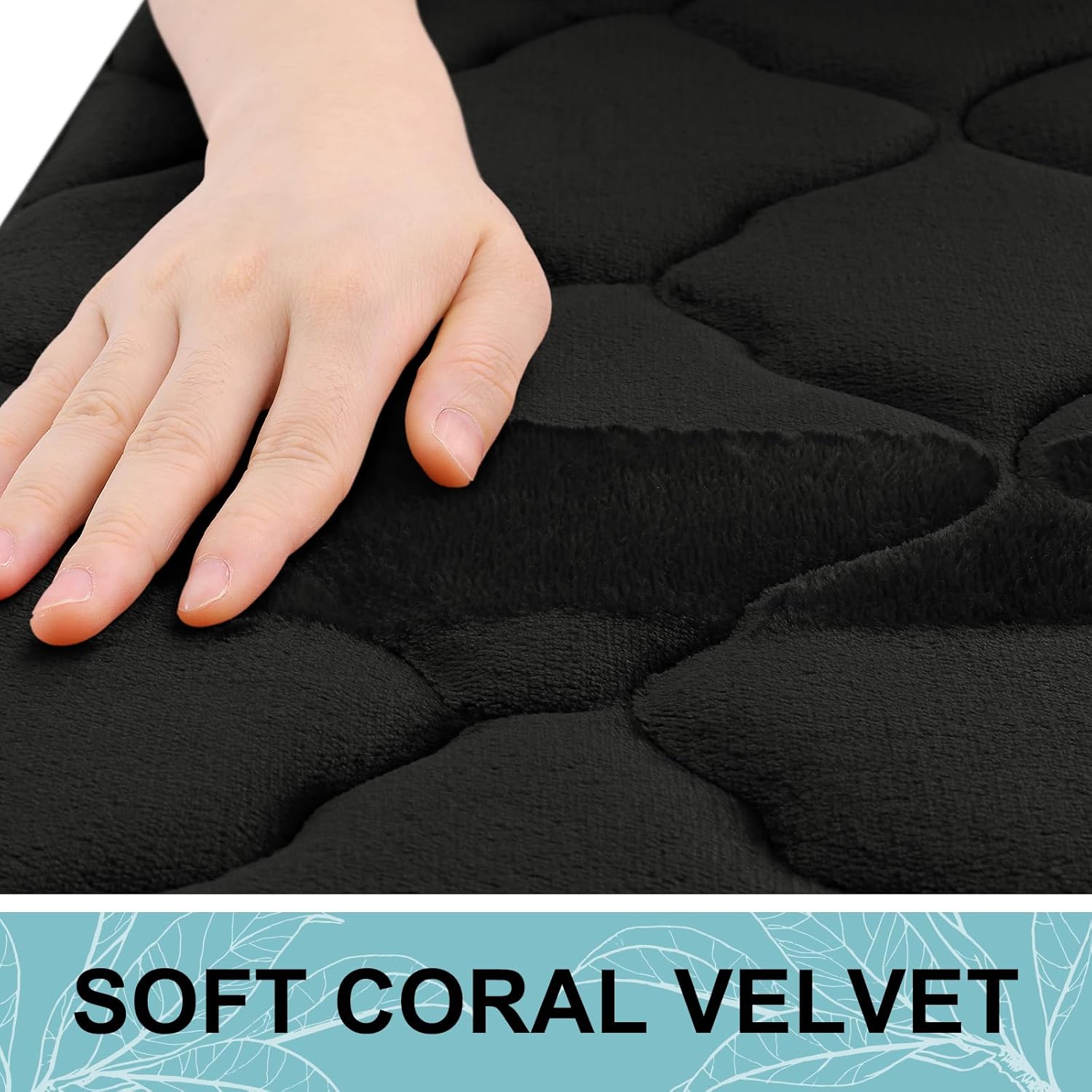 Detalle de OLANLY Memory Foam Bath Mat Rug 24x16, Absorbent Bath Mat