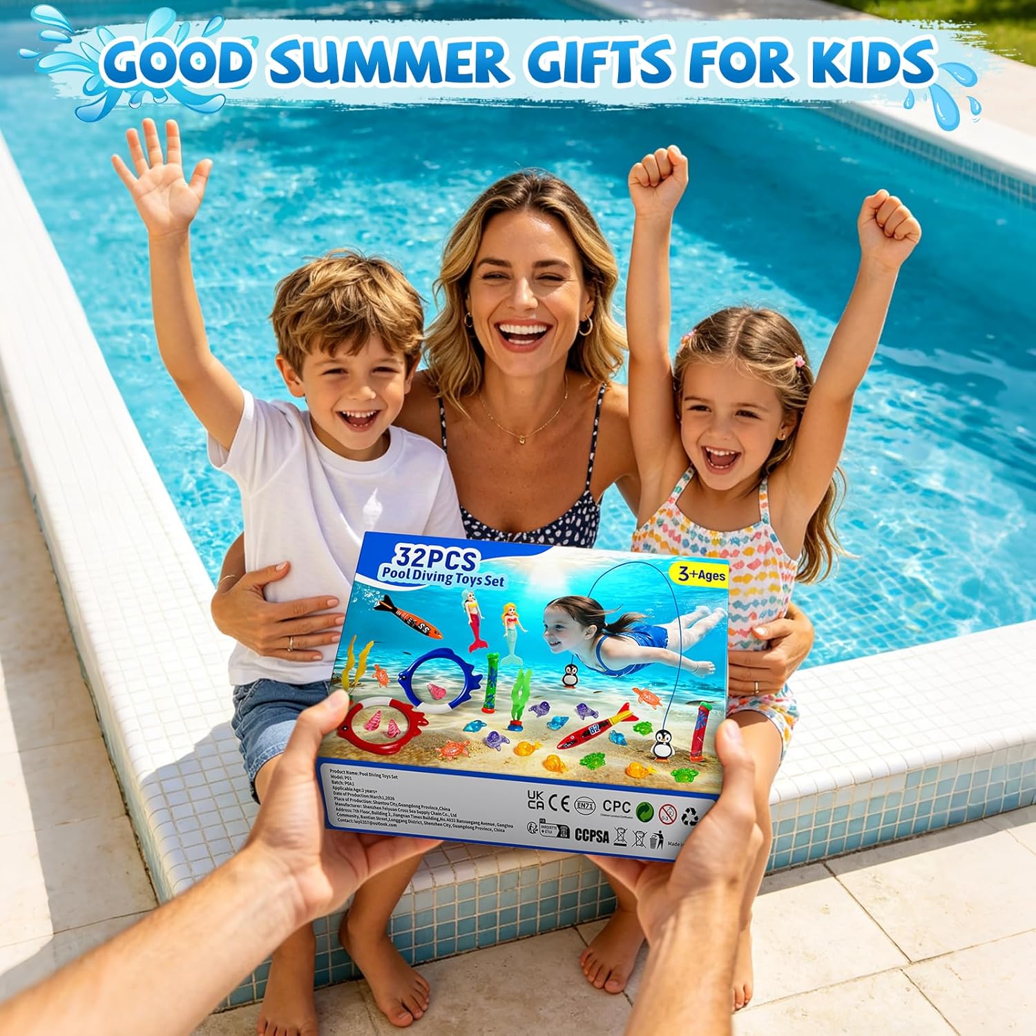 Detalle de Diving Pool Toys for Kids — 32-Piece Water Toy Set for Summer Fun