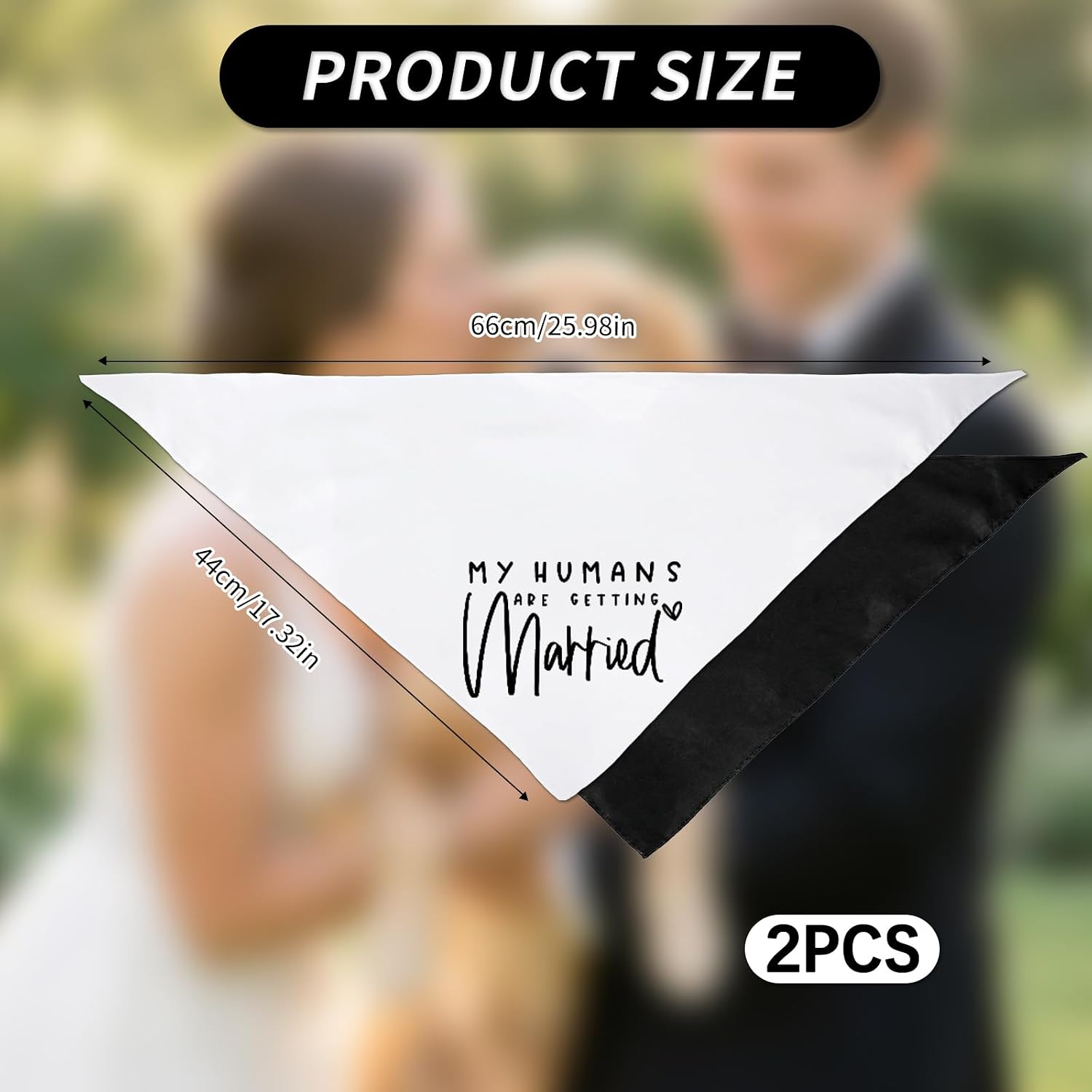 Thumbnail 1 de Bliceon 2 Pack Dog Bandana for Engagement – Black & White Heart Design