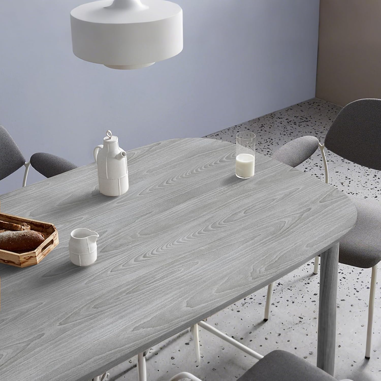 Detalle 2 de Honcet Vinyl Wrap Wood Effect 60x500cm – Self-Adhesive Grey Wood Grain Wallpaper for Furniture and Surfaces