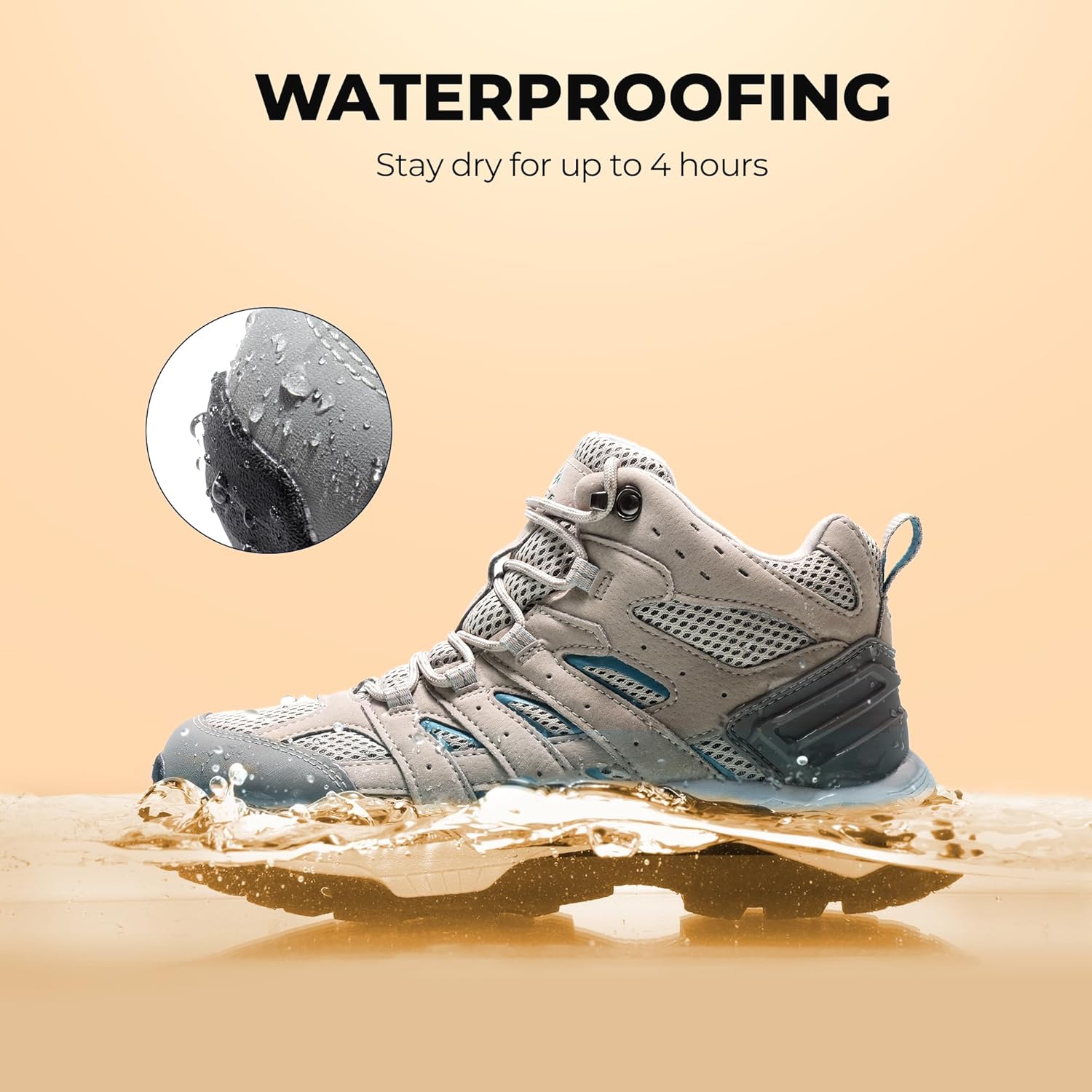 Thumbnail 3 de NORTIV 8 Women’s Waterproof Hiking Boots (Mid) — Suede, Breathable Lining & Slip-Resistant Traction