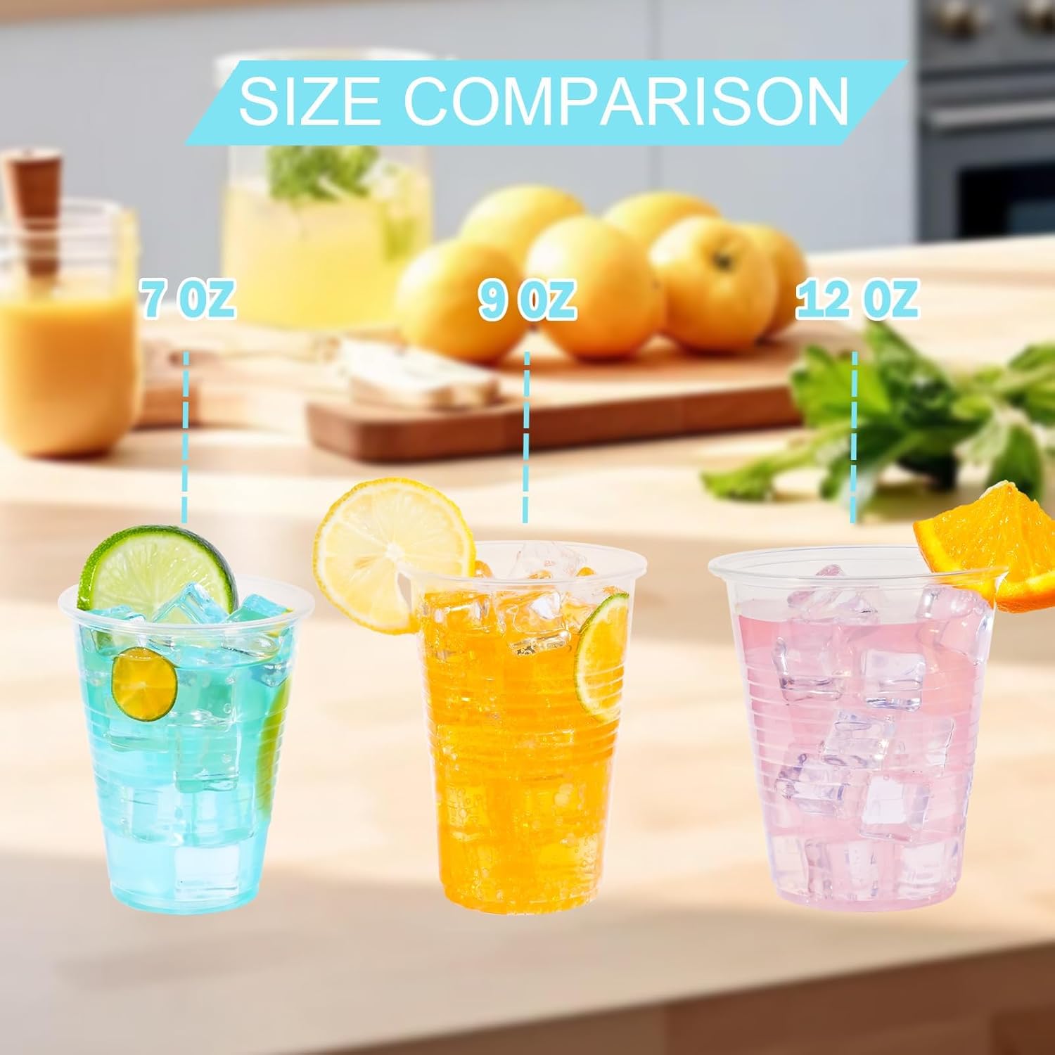 Detalle de BY Snow 9 oz Clear Plastic Cups — 2000 Count Bulk, BPA-free PP Disposable for Hot or Cold Beverages
