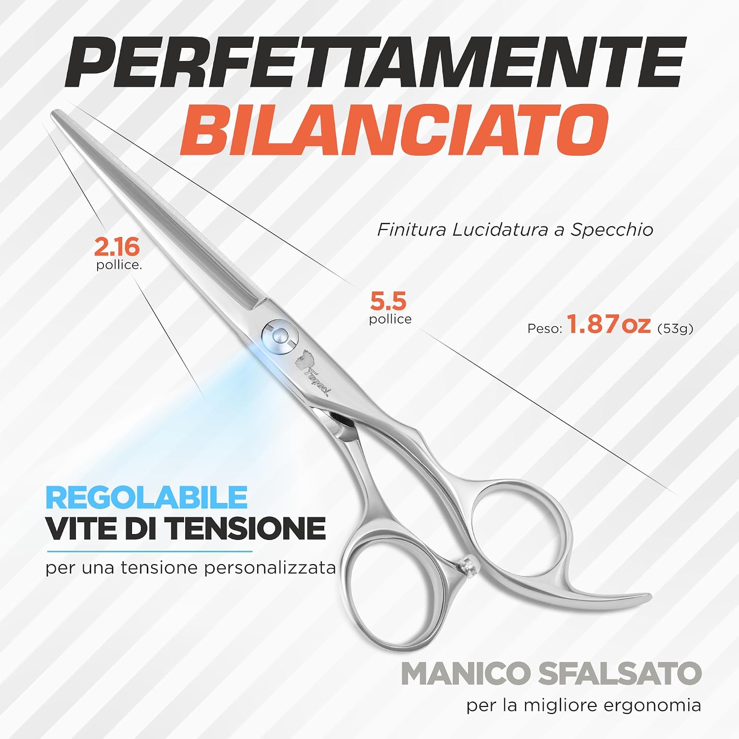 Detalle de Fagaci Forbici Parrucchiere Professionali con Lame Affilate in Acciaio 440C