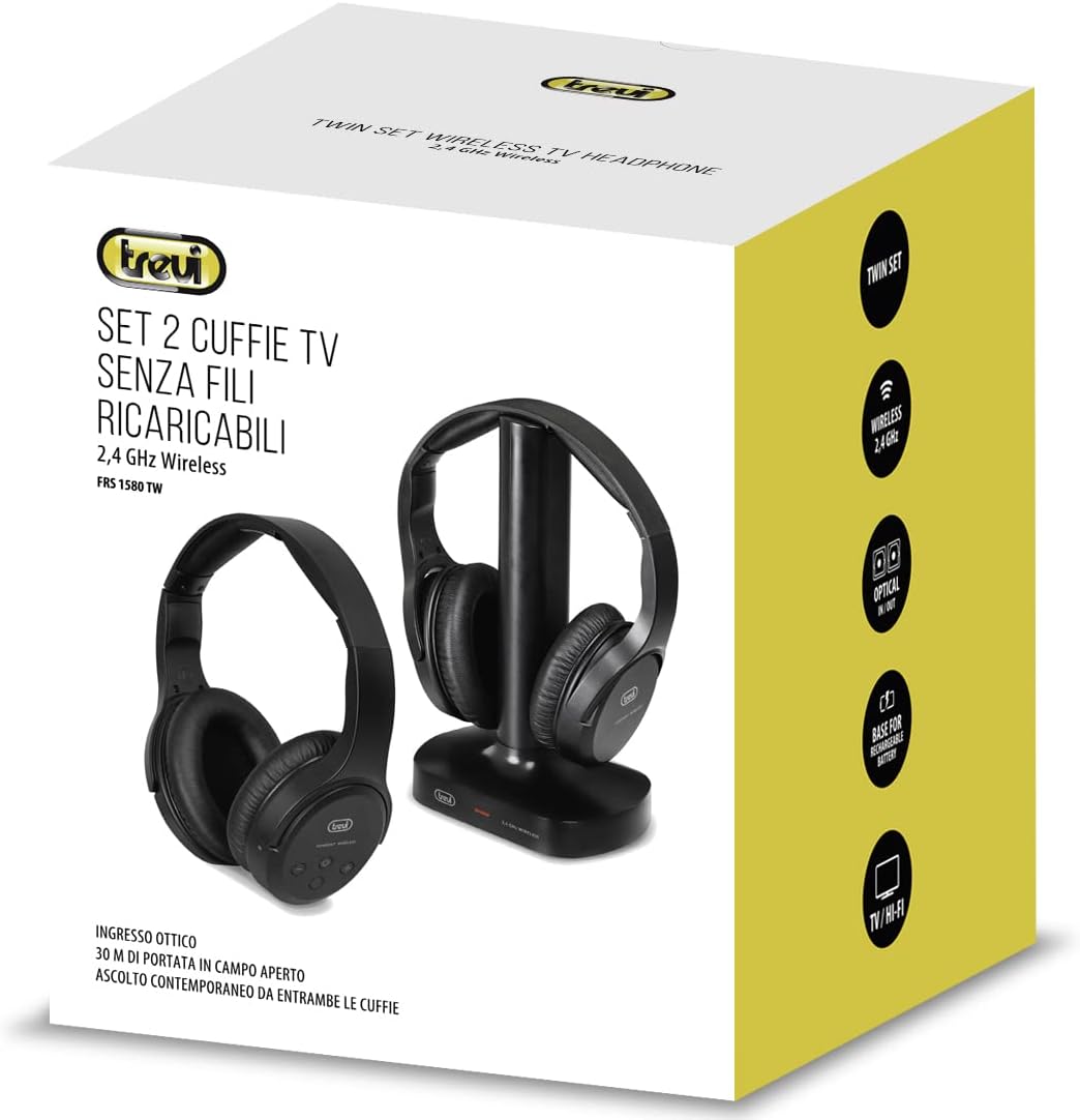 Thumbnail 5 de Trevi FRS 1580 TW: Set di 2 cuffie TV wireless senza fili con base trasmettitore e alimentatore