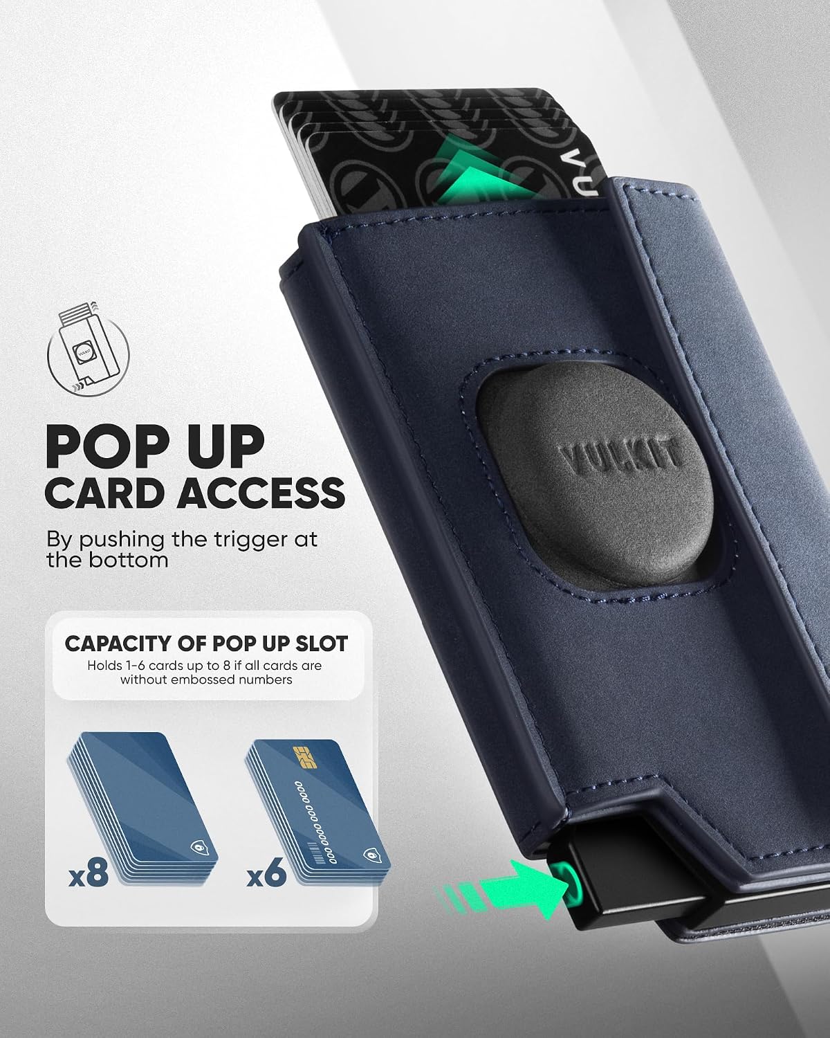 Detalle 2 de VULKIT Mens Card Holder with Airtag Cover
