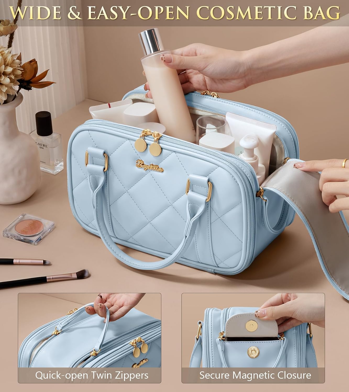 Thumbnail 3 de Bagstellar Travel Makeup Bag Large Capacity