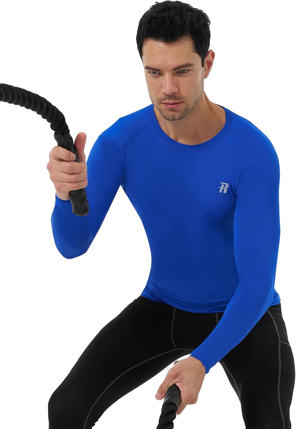 Detalle 2 de Runhit Men’s Long-Sleeve Compression Shirt, UPF 50+ for Running and Water Sports