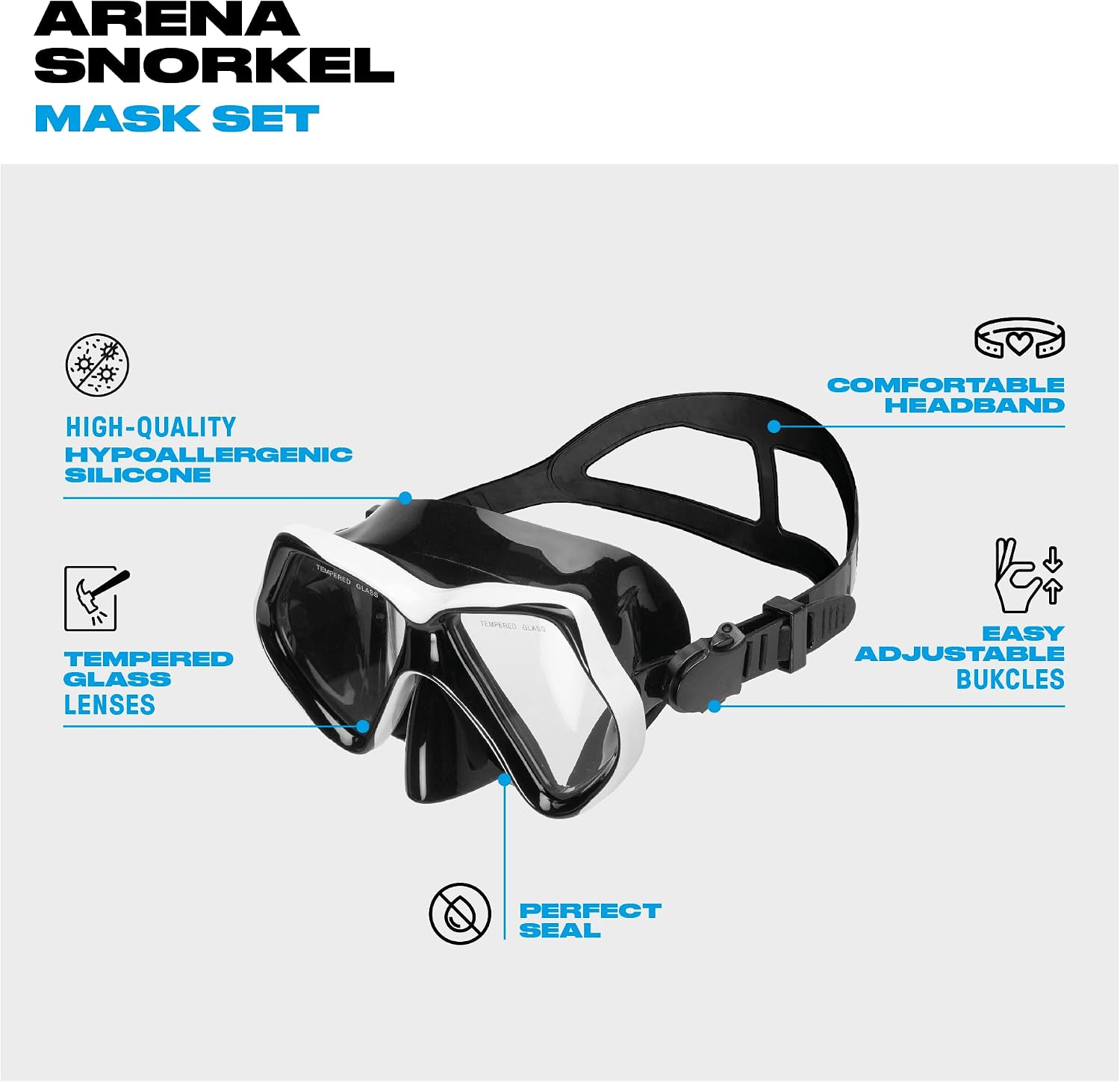 Detalle 2 de Set Maschera e Boccaglio Adulti per Snorkeling – Comfort e Anti-Infiltrazioni in Silicone Ipoallergenico