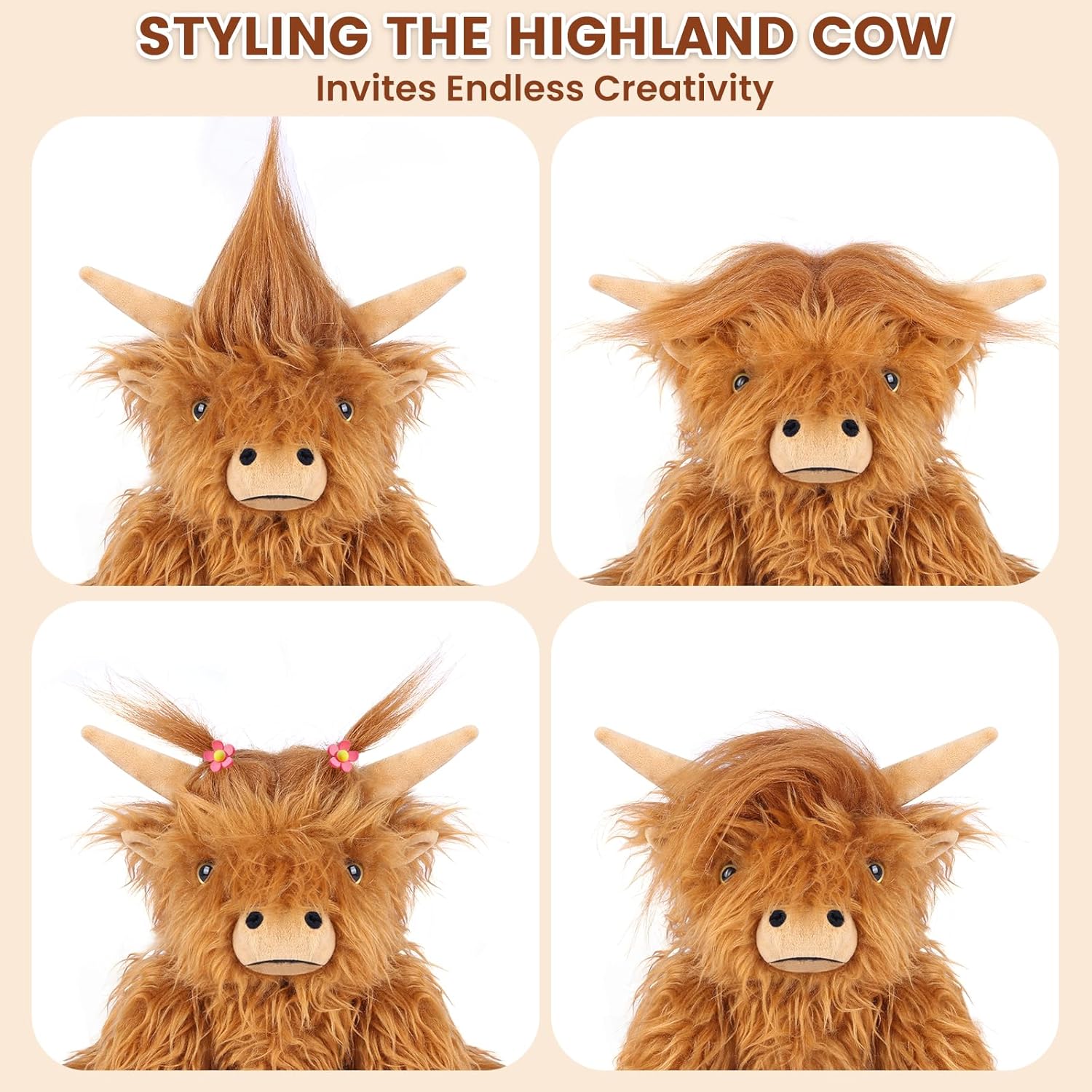 Detalle de SuzziPals Highland Cow Heatable & Coolable Plushie