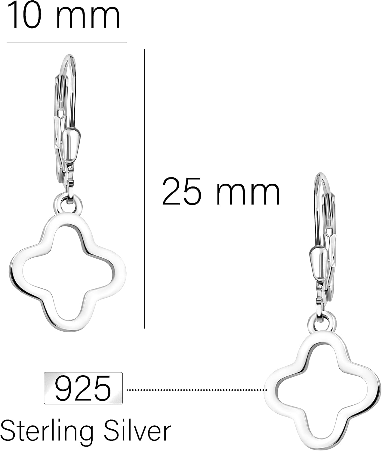 Detalle 2 de 925 Silber Ohrringe mit Blumen