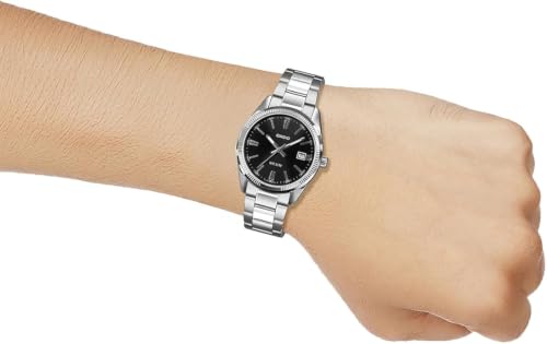 Detalle de Casio Collection, reloj analógico de cuarzo unisex con acero inoxidable y fecha