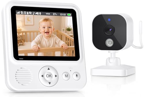 Detalle de OBVHNUA Babyphone mit Kamera ohne WLAN – 2,8 Zoll, 720P, VOX bis 96 Std.