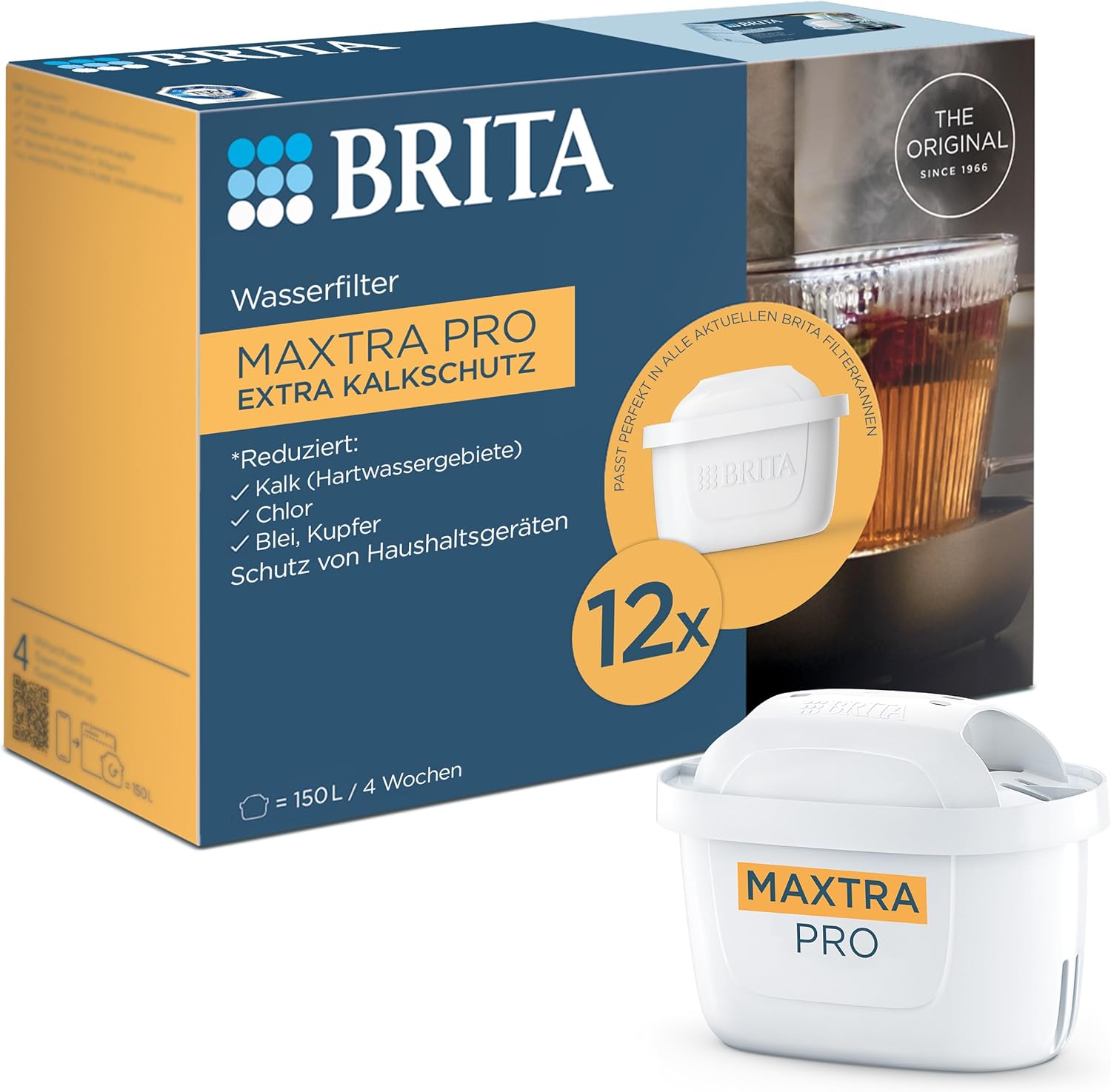Detalle de BRITA MAXTRA PRO Extra Kalkschutz 12er-Pack – Original Filterkartuschen für BRITA Kannen