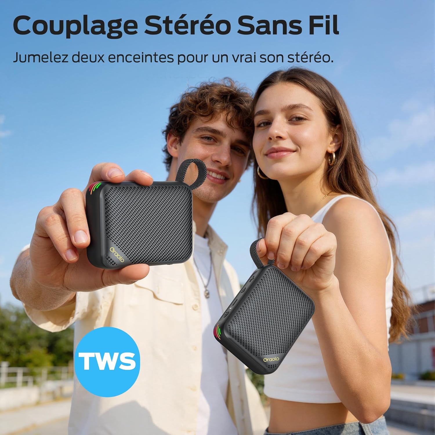 Thumbnail 4 de Oraolo enceinte Bluetooth portable IPX7 avec autonomie jusqu’à 30 h, TWS et entrée Type-C