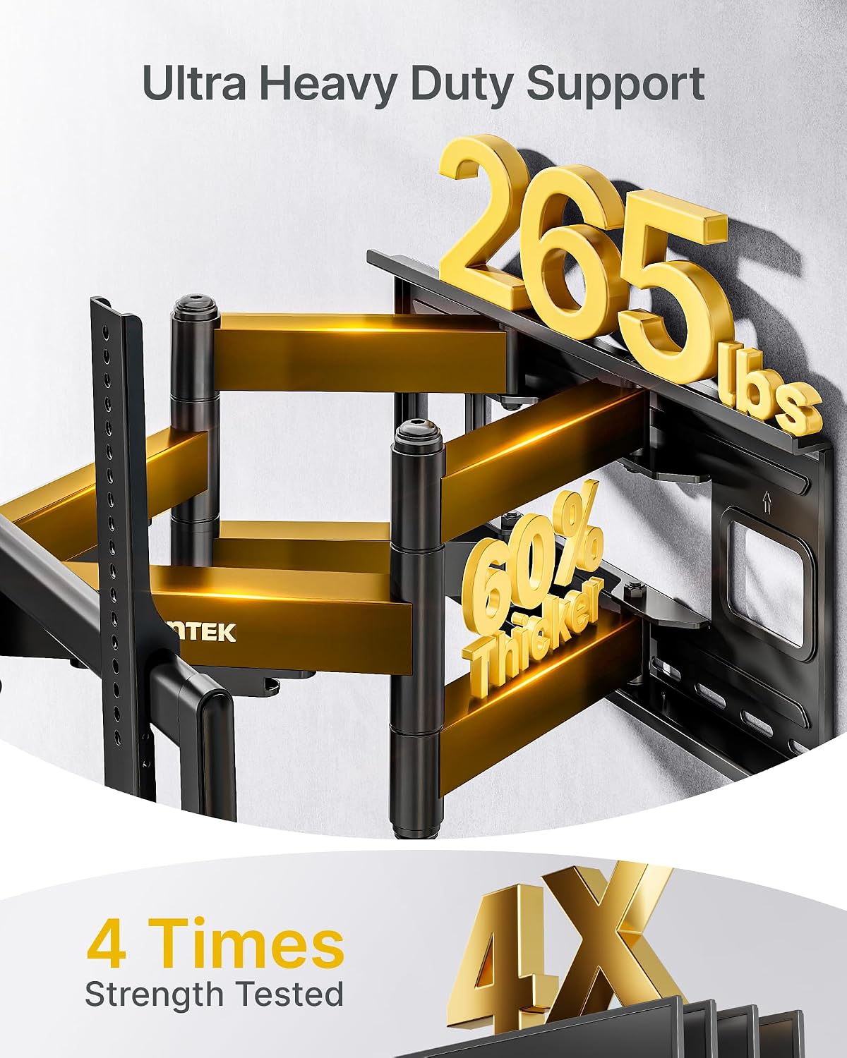 Detalle de monTEK Heavy-Duty TV Wall Mount, 265 lb Capacity