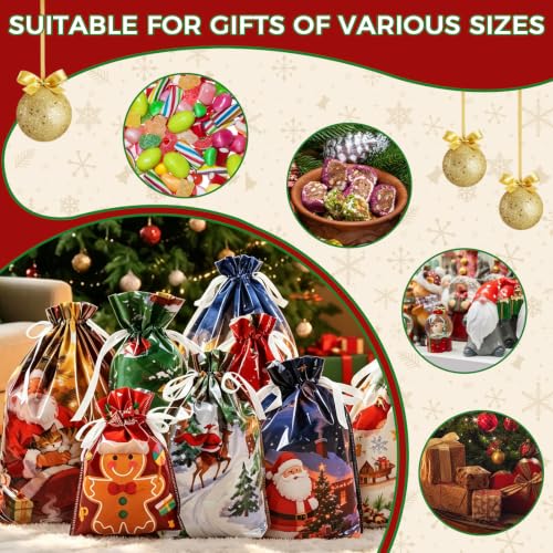 Thumbnail 5 de CNMTCCO Christmas Gift Bags – Large 16-Piece Set with 30 Tags (3D Drawstring)