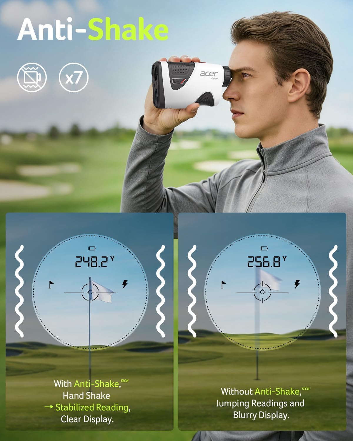 Thumbnail 2 de Acer Pro Golf Rangefinder with Slope Switch and Pin Lock: 1200-Yard Laser Precision