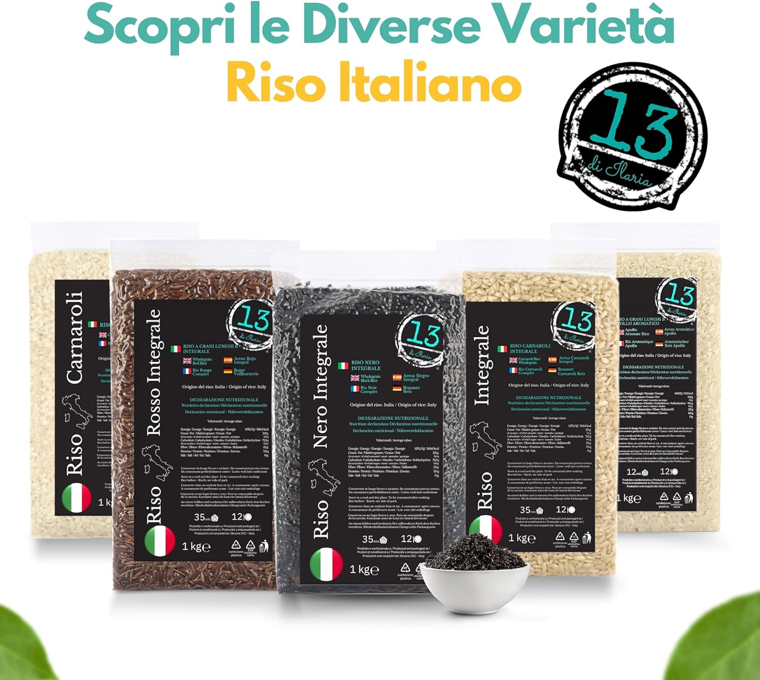 Thumbnail 6 de Riso Nero Integrale Italiano 2 kg (2x1 kg) – Aromatico, Senza Glutine, Ricco di Fibre e Antiossidanti