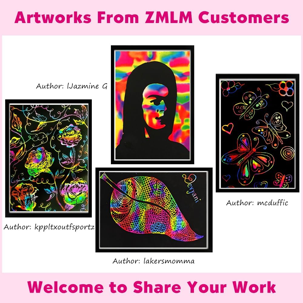 Thumbnail 4 de ZMLM Rainbow Scratch Notebook 2-Pack 🎨