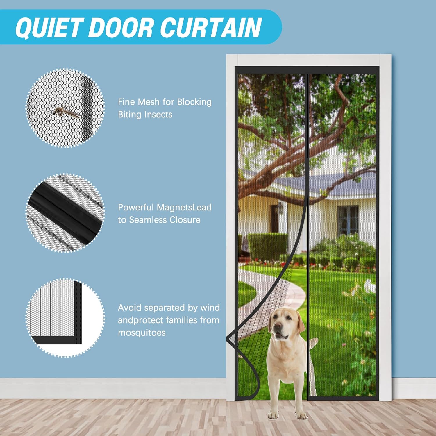 Detalle de aonova Fly Screen Door: Hands‑Free Insect Protection with Powerful Magnets