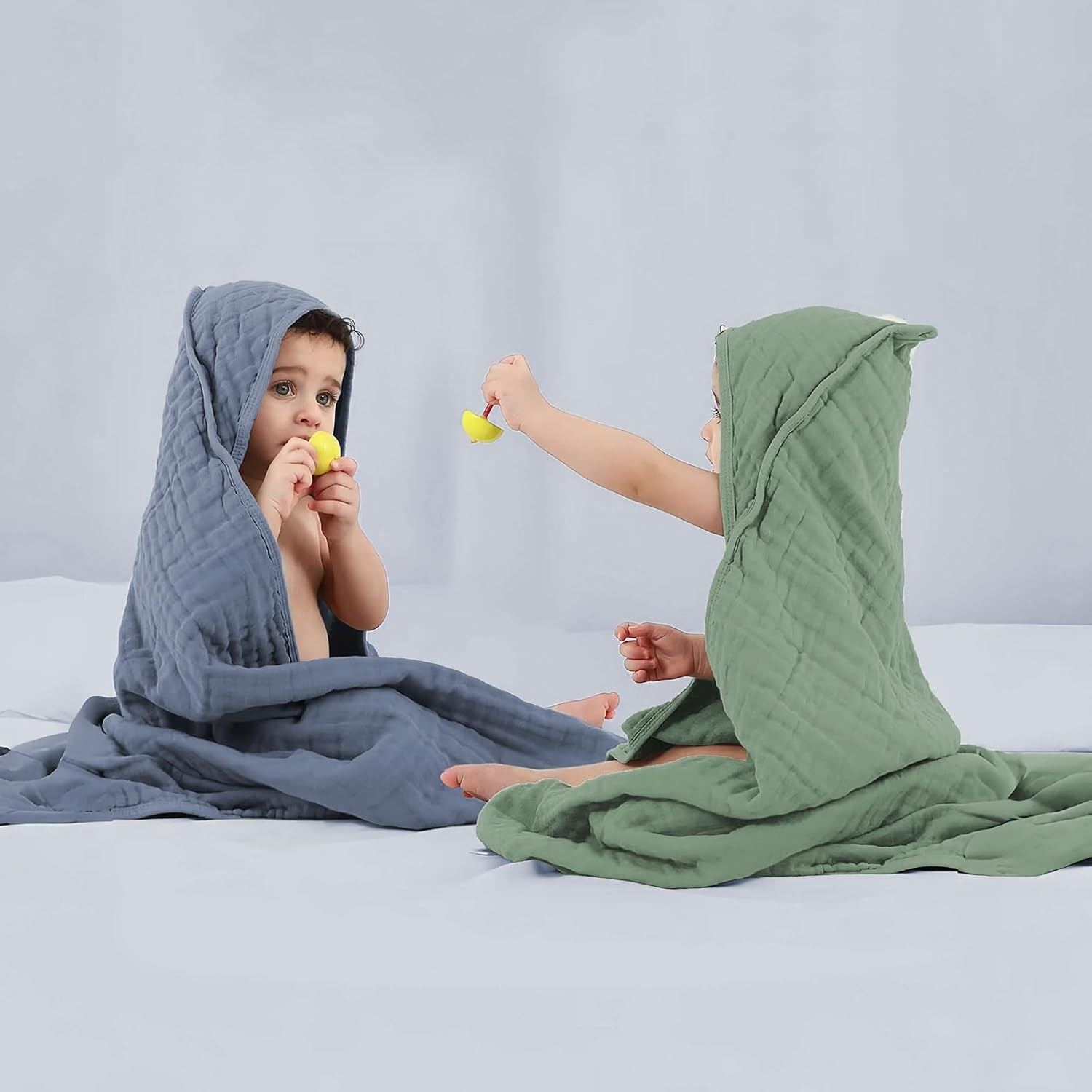 Detalle de Koo-dib Accappatoio Neonato 0-3 Mesi e 6-12 Mesi con 6 pezzi: set comodissimo per il bagnetto