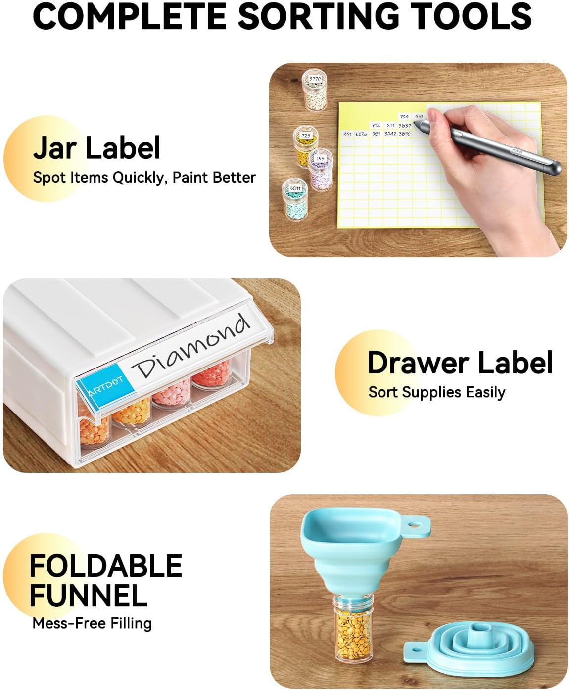 Thumbnail 6 de ARTDOT AD-SB-4YD Diamond Art Storage Containers, 4-Pack with 128 Slots