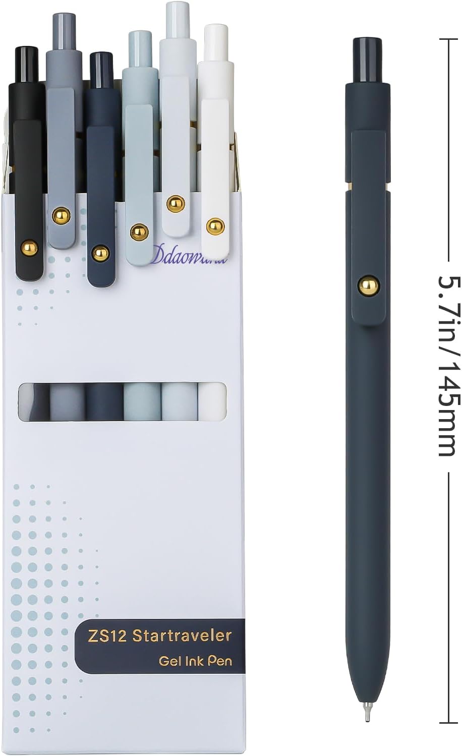 Detalle de Ddaowanx 6 Pcs 0.5mm Quick Dry Black Ink Fine Point Gel Pens