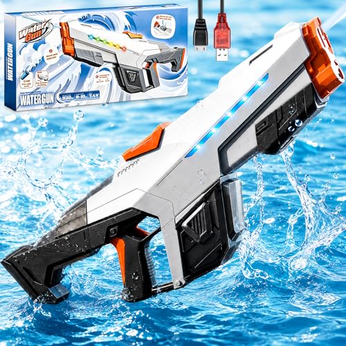 Detalle de Pistola ad Acqua Elettrica ShadowRealmTech 610 ml – getto automatico, luce LED e gittata 8–10 m