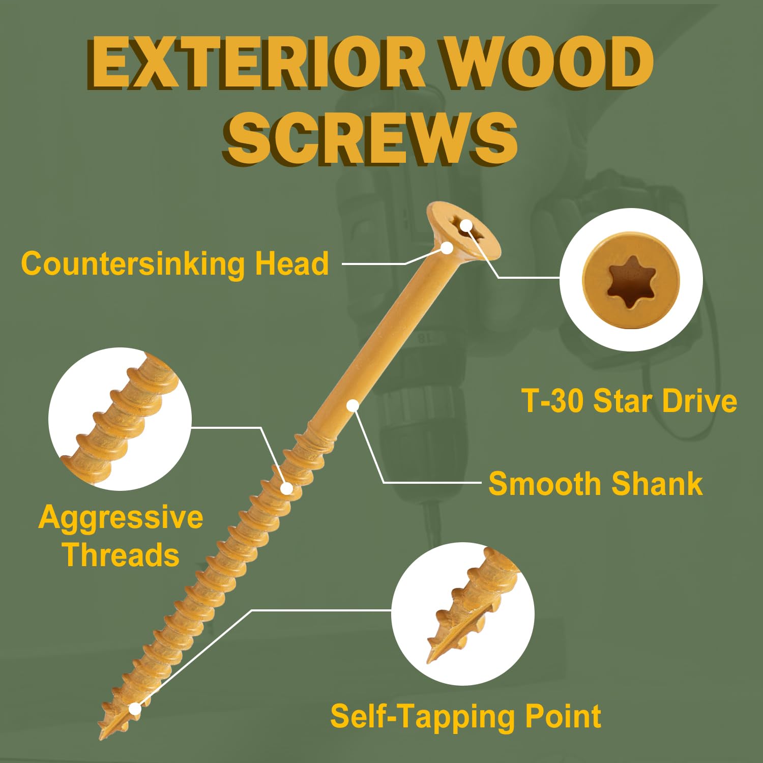 Detalle 1 de LIONMAX Deck Screws, 7-Inch