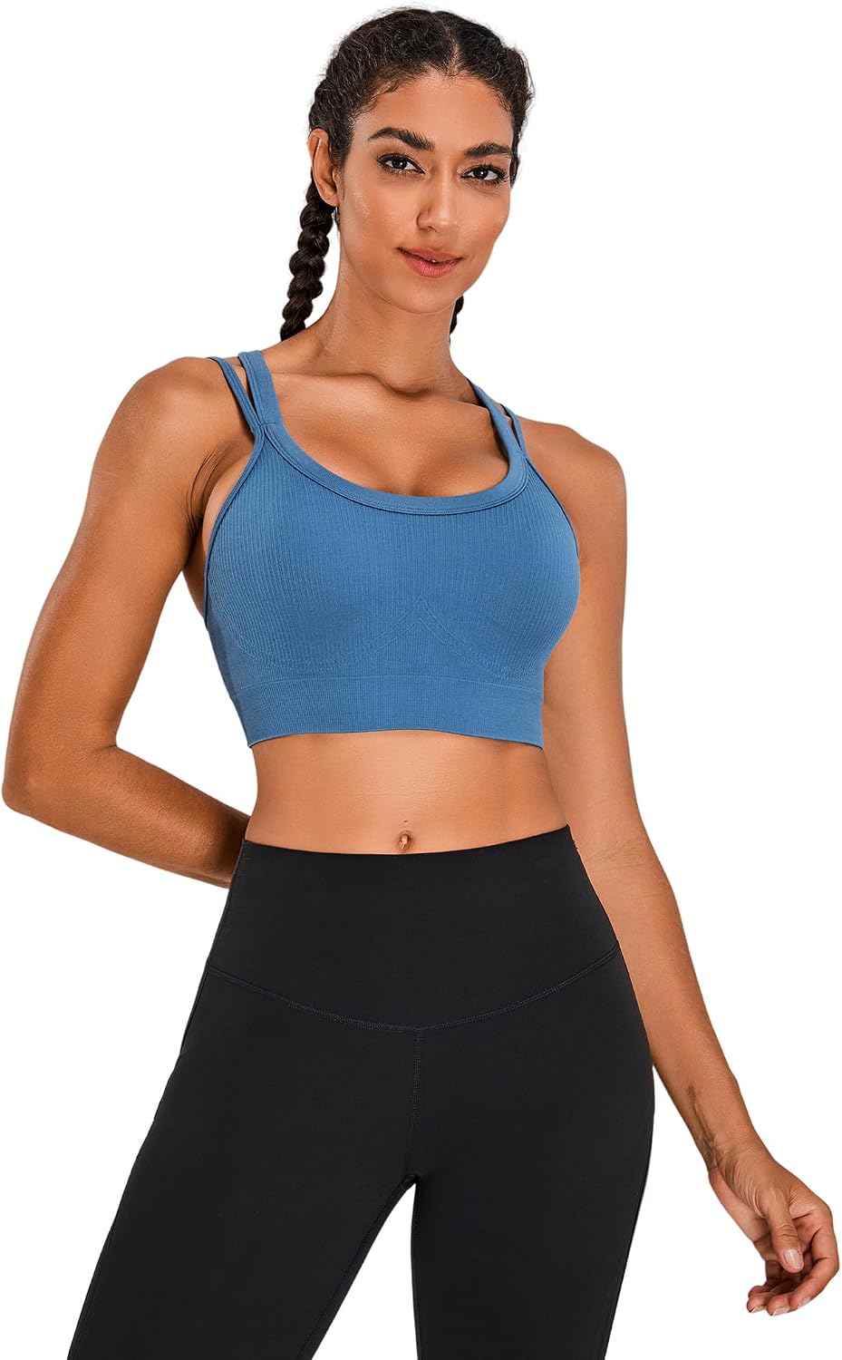 Detalle de Sports Bras for Women HIigh Support: Criss-Cross Back Padded High-Impact, Suitable for Large Bust