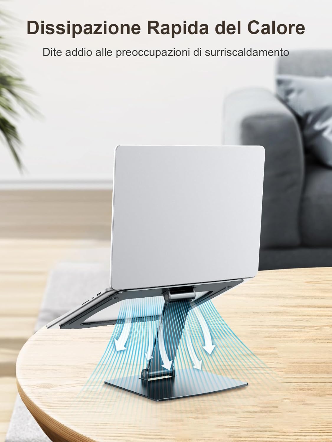 Detalle de CIRYCASE Supporto PC Portatile: Rialzo Ergonomico Pieghevole in Alluminio per 10–16