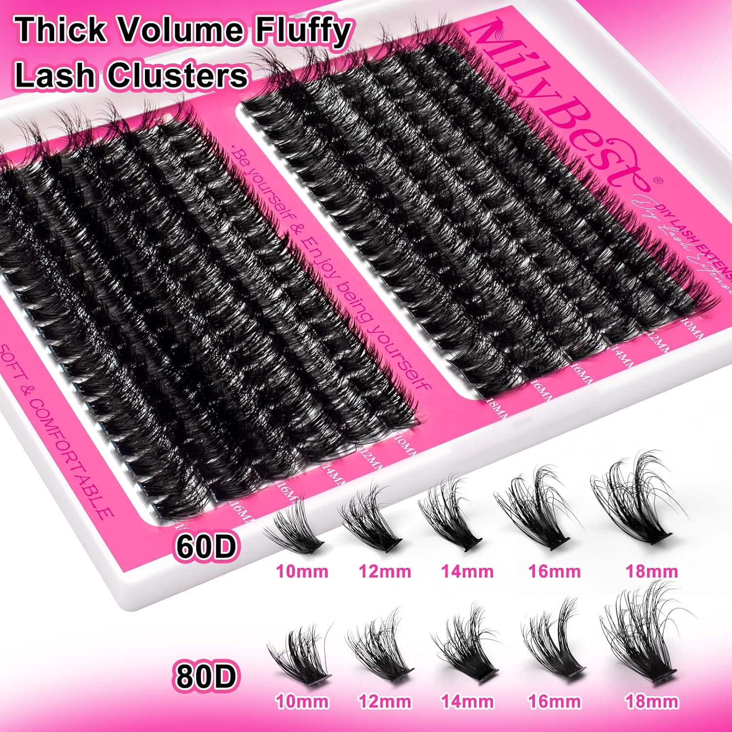 Detalle de MilyBest Lash Clusters Kit 60D/80D — DIY Salon-Quality Volume Lashes
