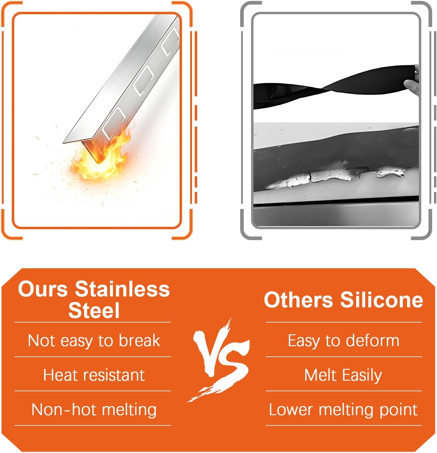 Detalle de DVYY T Design Stove Gap Cover Silver, Adjustable Stainless Steel Filler