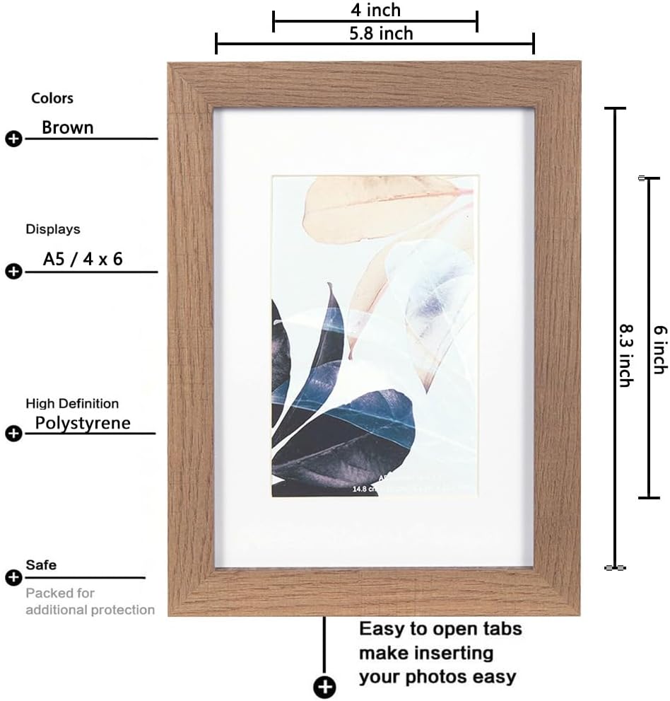 Thumbnail 1 de Scholar Tree Brown A5 21x14.8cm wooden photo frame 📷