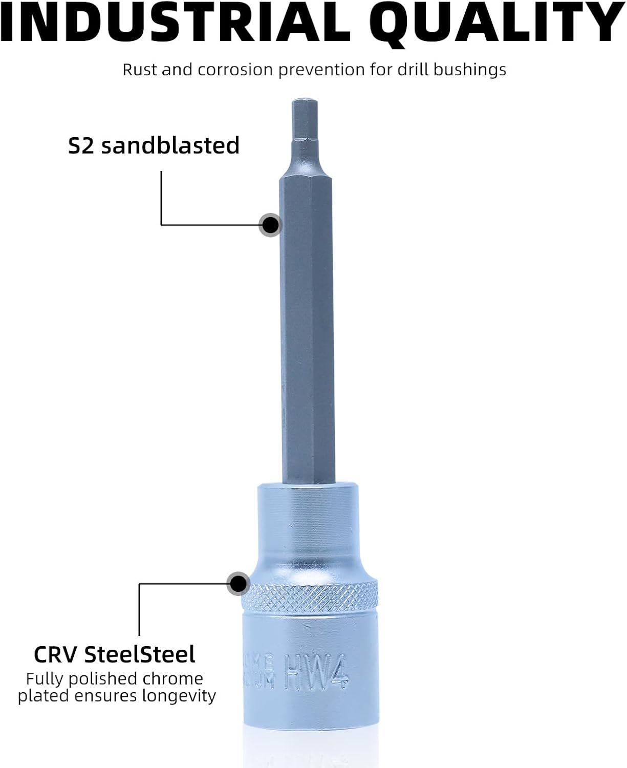 Thumbnail 3 de CCLIFE Innensechskant Einsatz 4mm | 1/2" HEX Bit Socket, 100 mm Länge, CRV