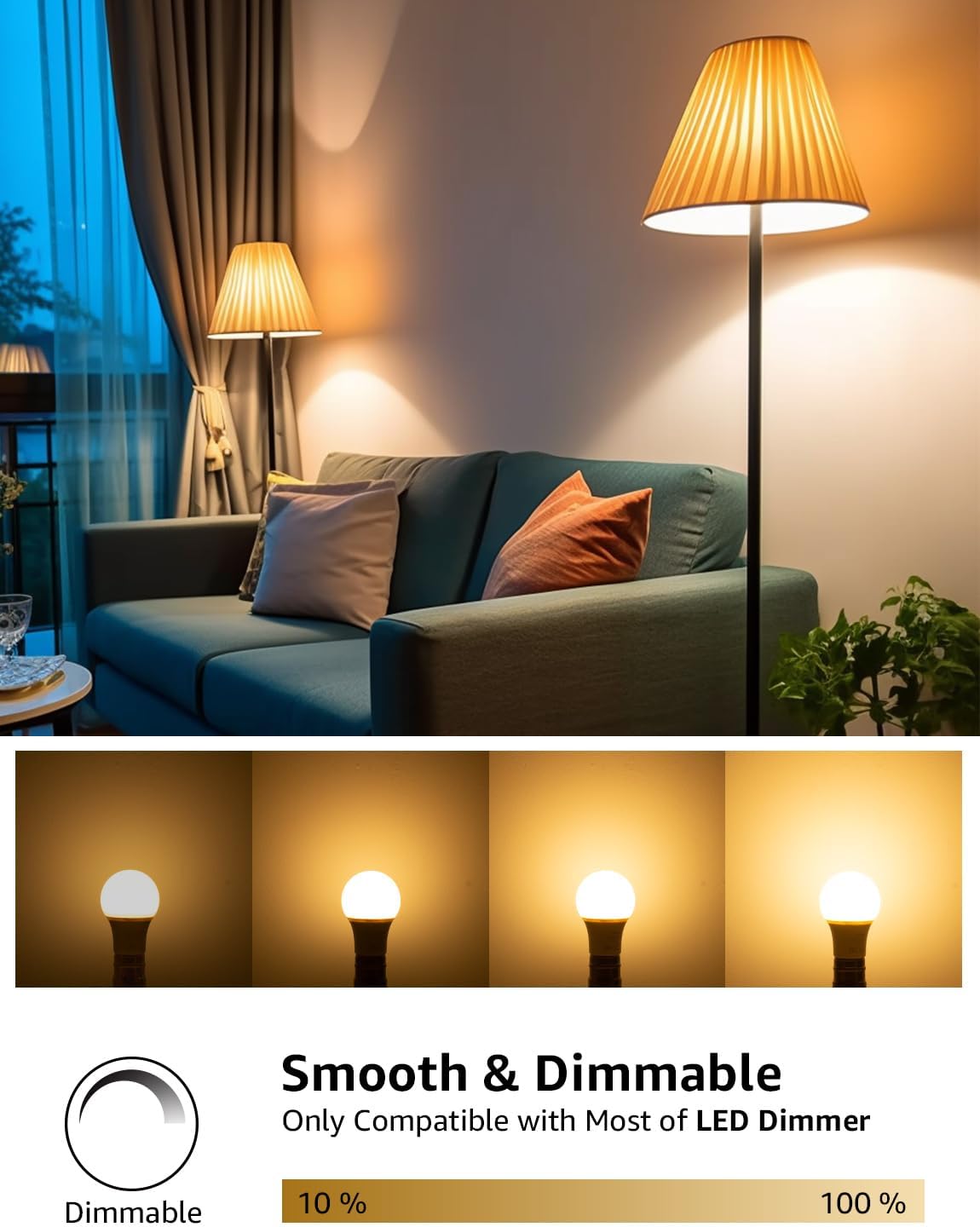 Detalle 2 de Lepro Dimmable Bayonet Light Bulb 60W Equivalent