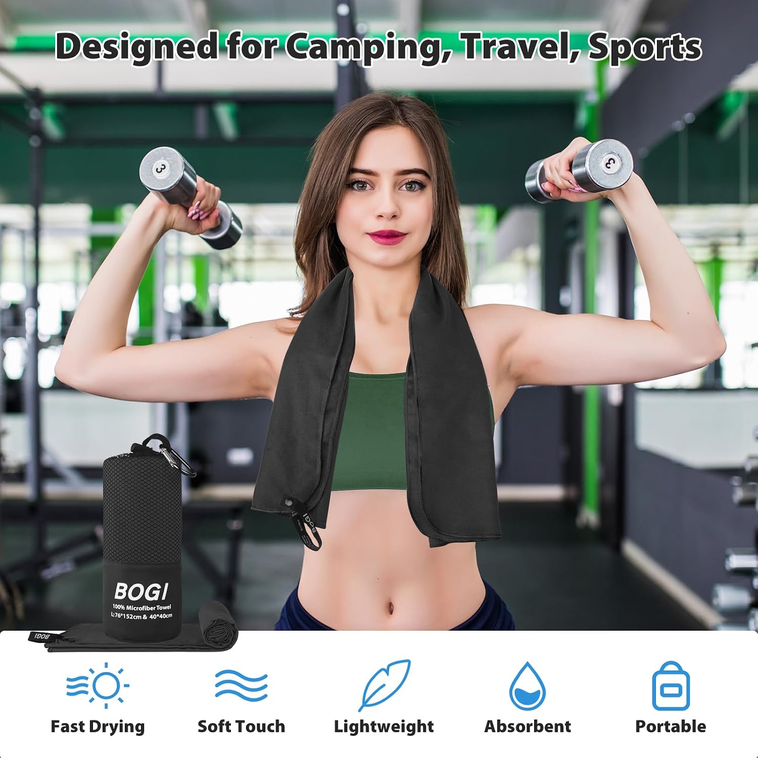 Thumbnail 4 de BOGI Microfibre Travel Quick Dry Towel 🏖