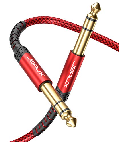Detalle de JSAUX Gitarrenkabel 3 m – 6,35 mm Klinke, vergoldete Kontakte, Nylon-Jacke