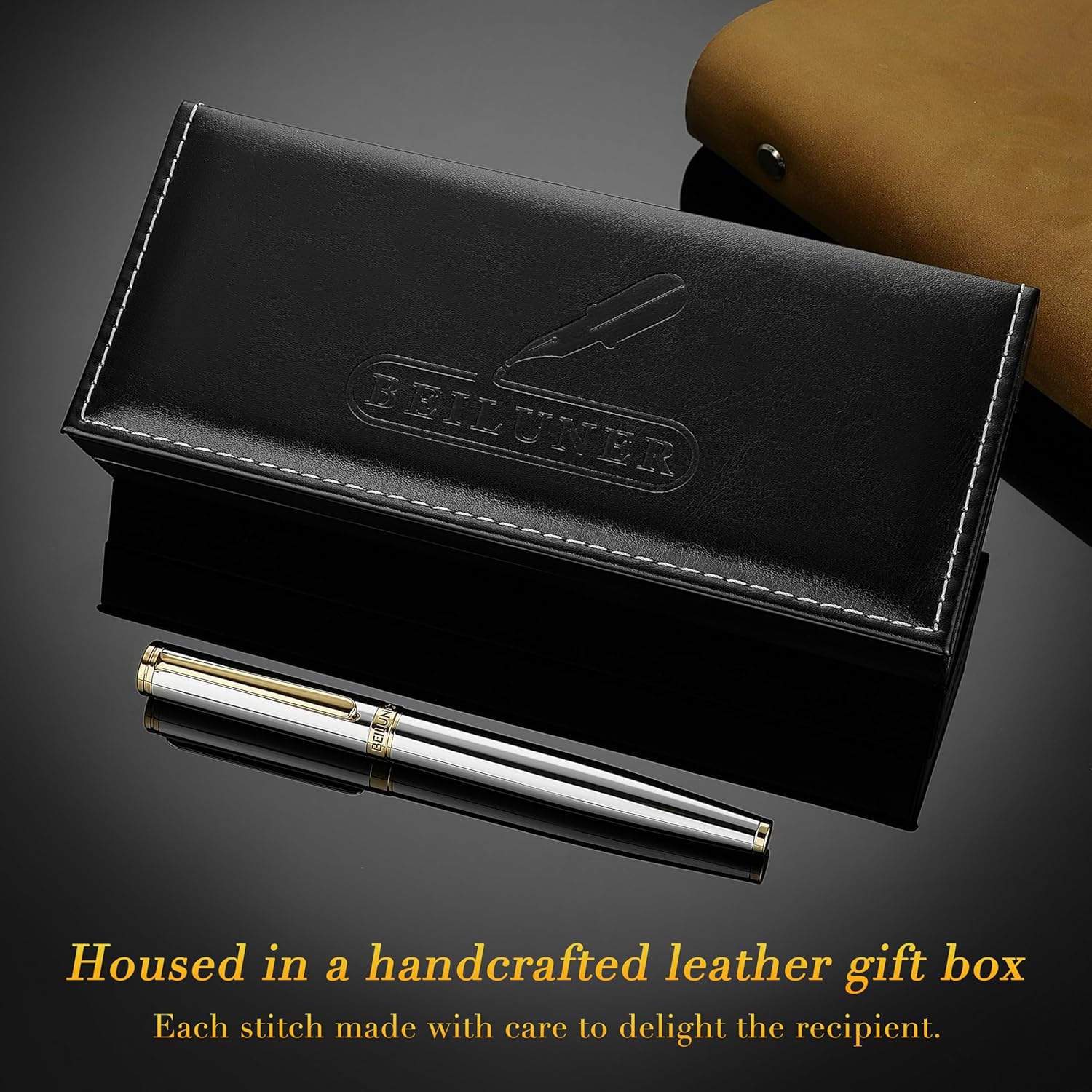 Thumbnail 4 de BEILUNER Penna Stilografica di Lusso: eleganza cromata con pennino 24K e kit completo